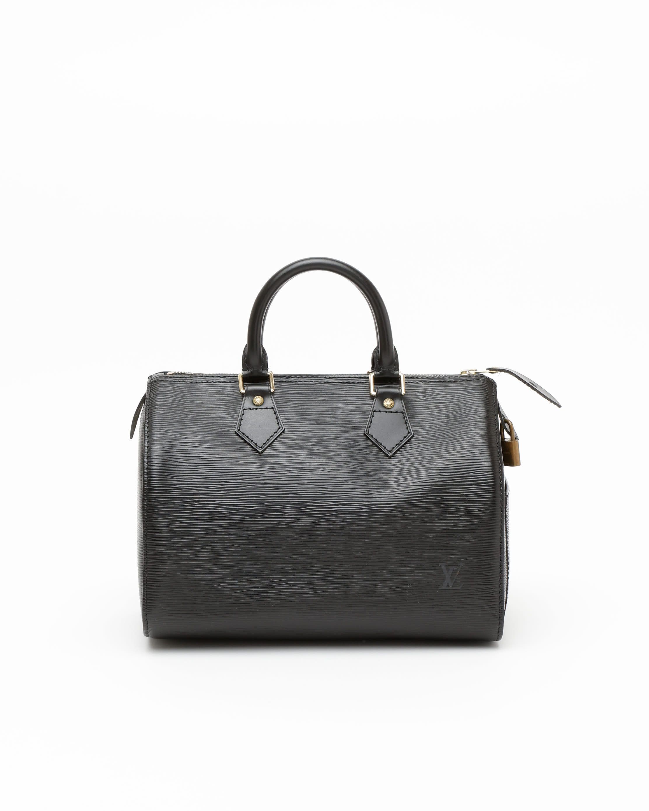 Pre-owned Louis Vuitton Epi Speedy 25 Bag In Black