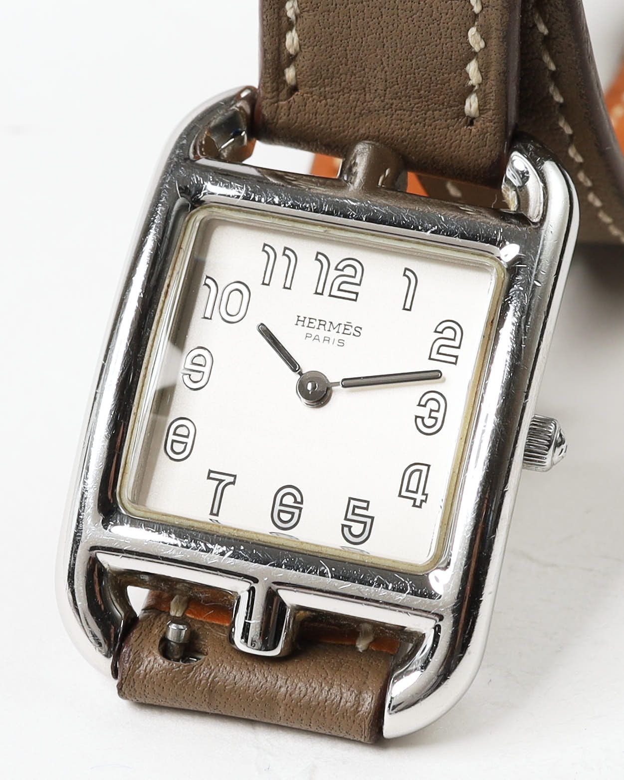 Pre-owned Hermes Hermès Cape Cod 23mm Ref Cc1.210 Watch In Silver