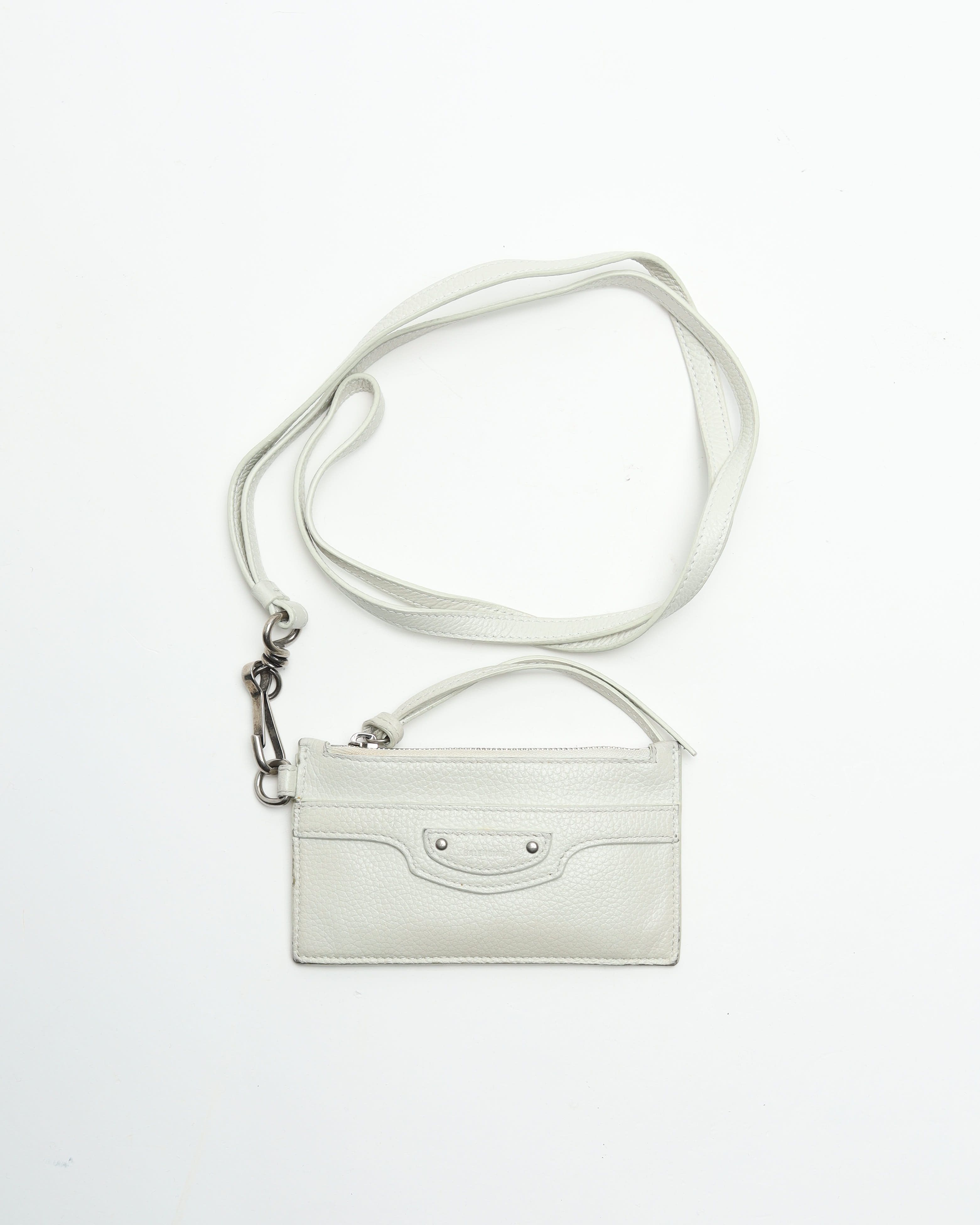 Balenciaga Card Holder With Strap In White