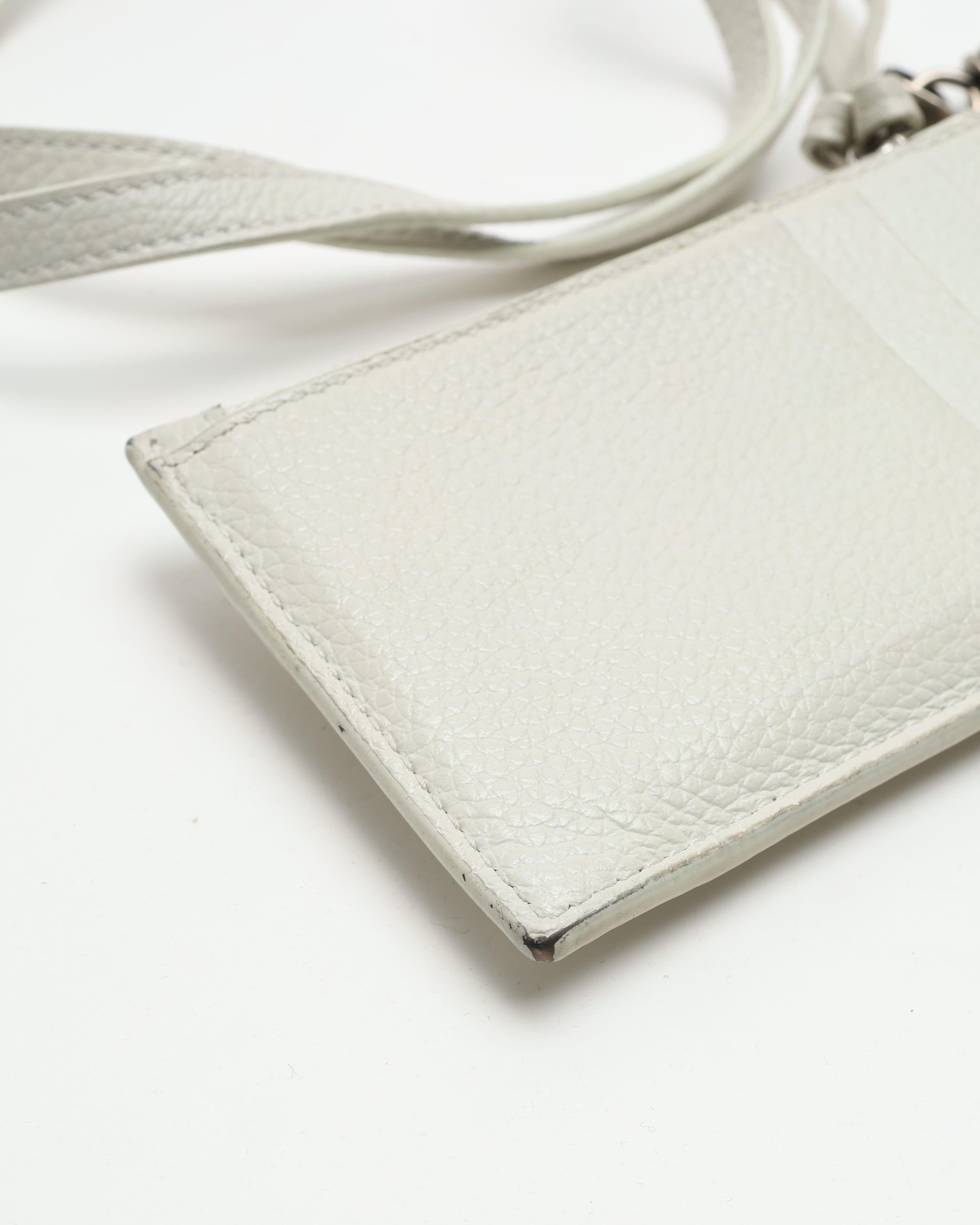 Balenciaga Card Holder With Strap In White
