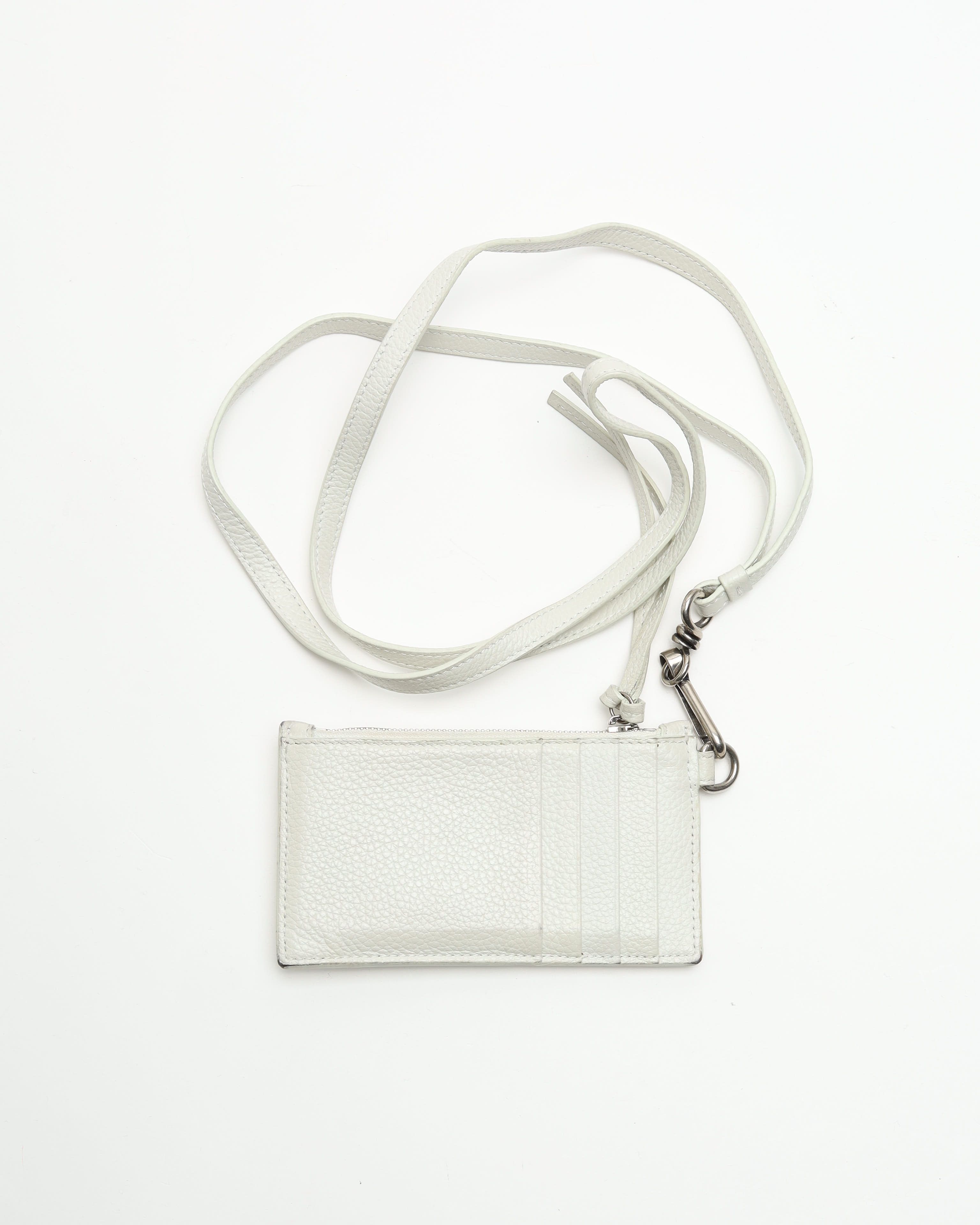 Balenciaga Card Holder With Strap In White