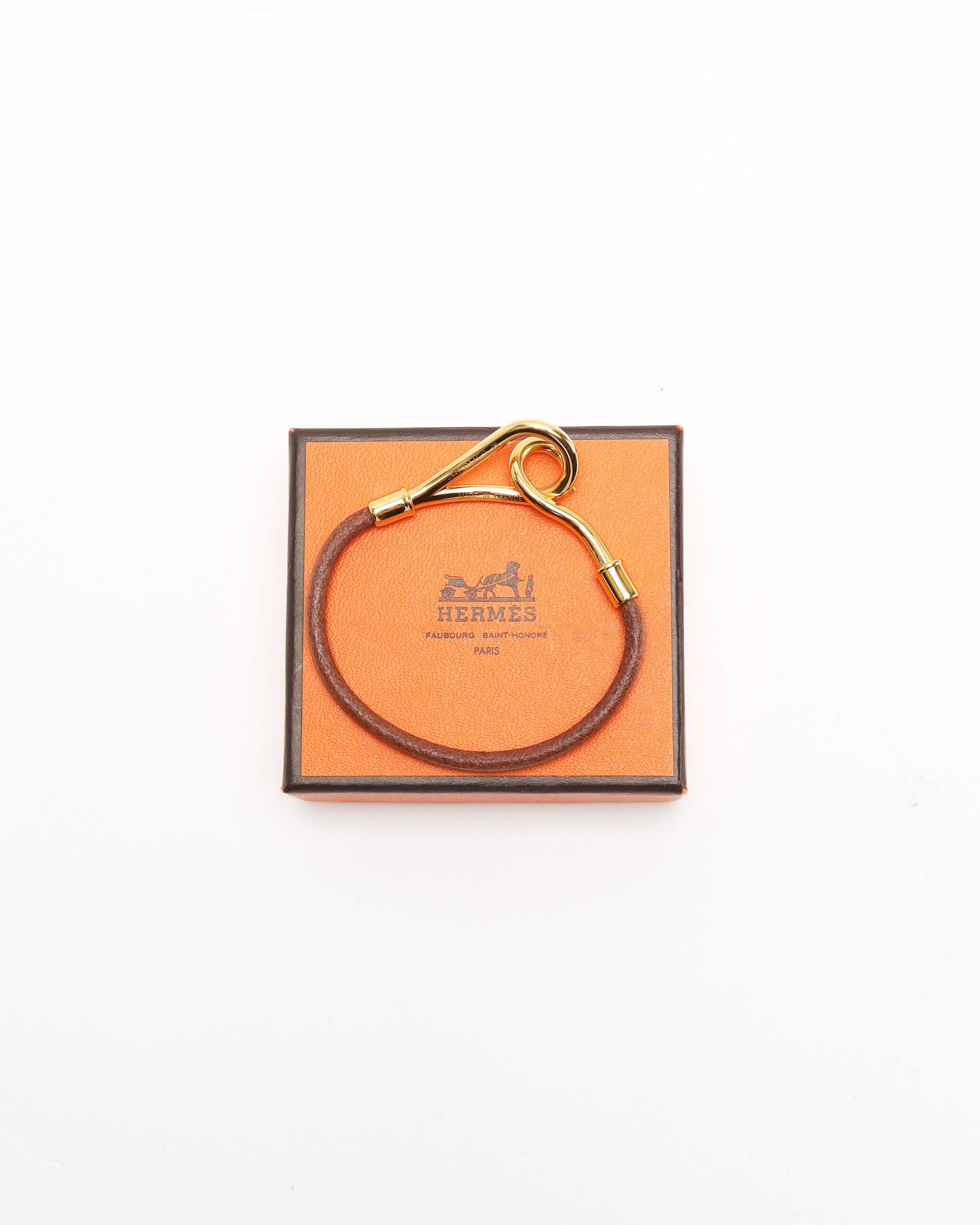 Pre-owned Hermes Hermès Jumbo Leather Bracelet In Brown