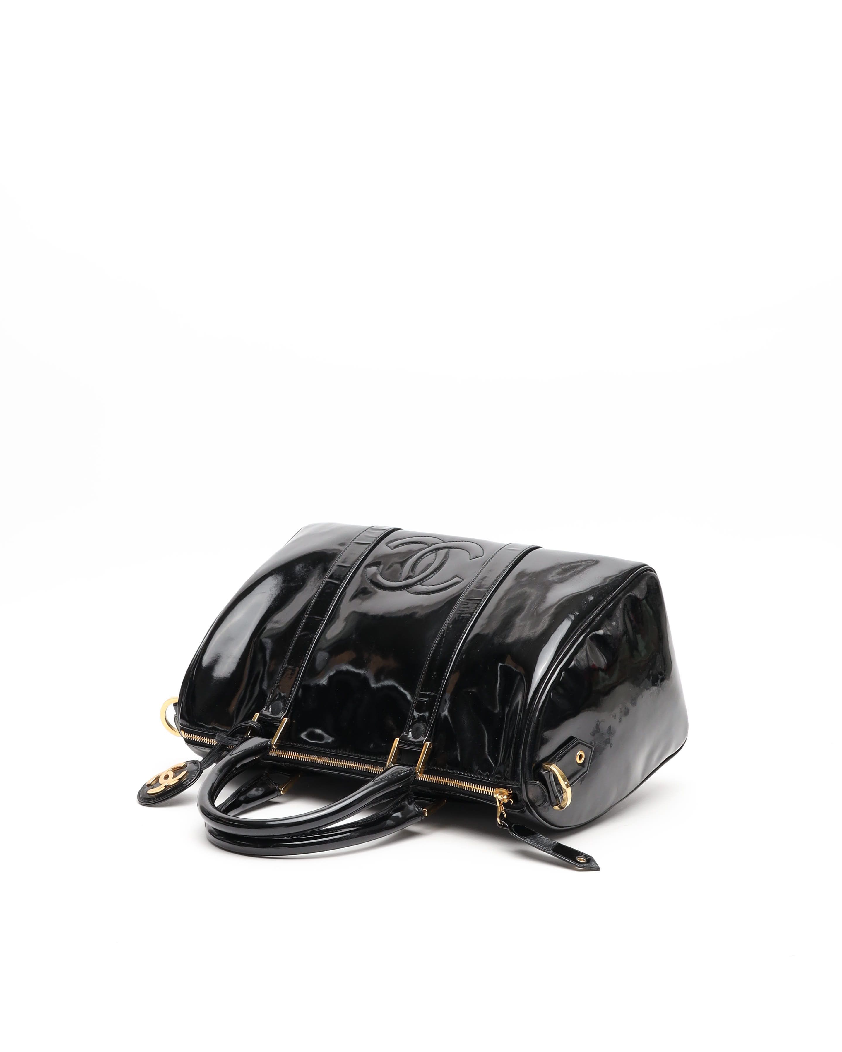 Pre-owned Chanel Cc Patent Weekend Bag