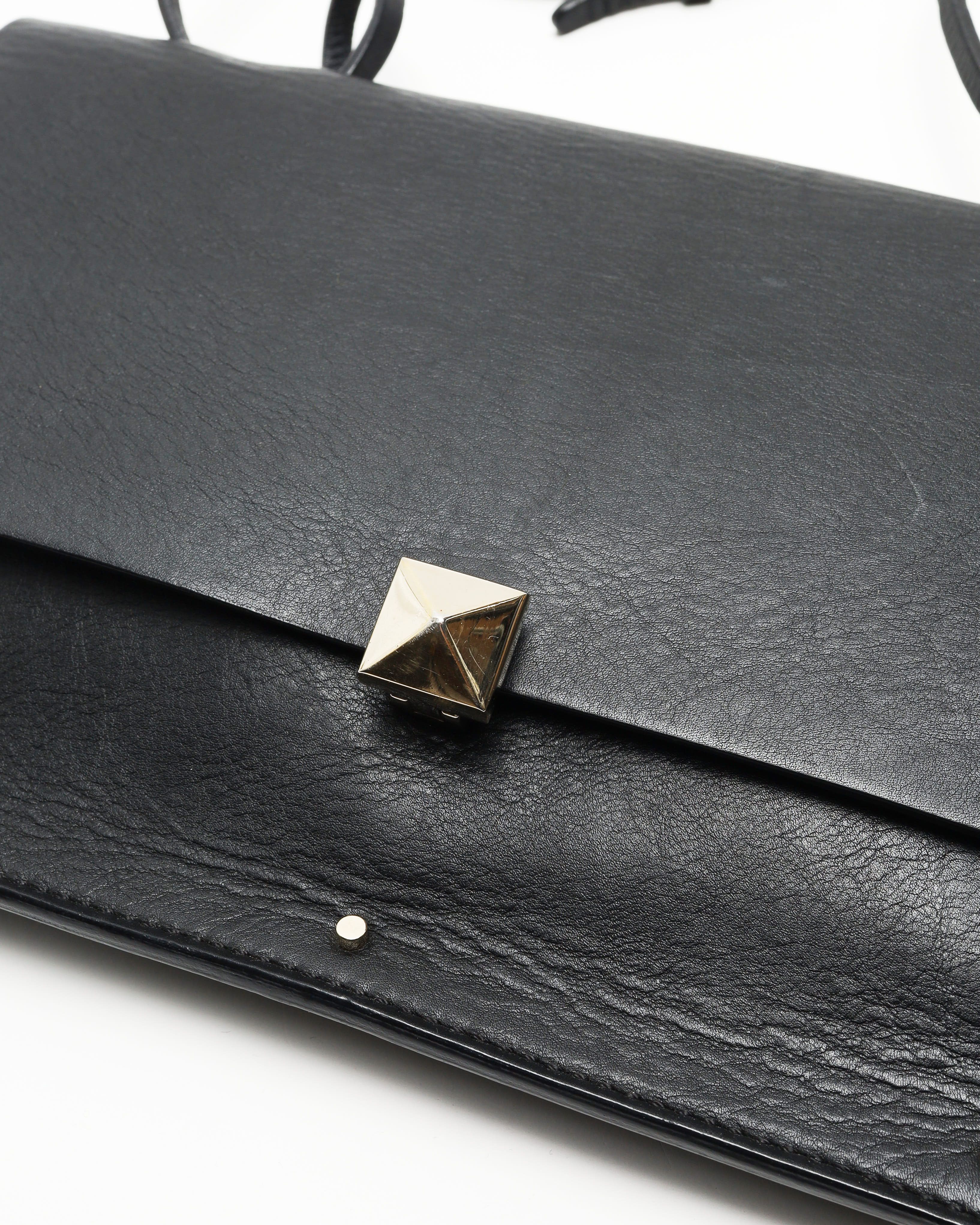 Valentino Studded Flap Shoulder Bag In Black