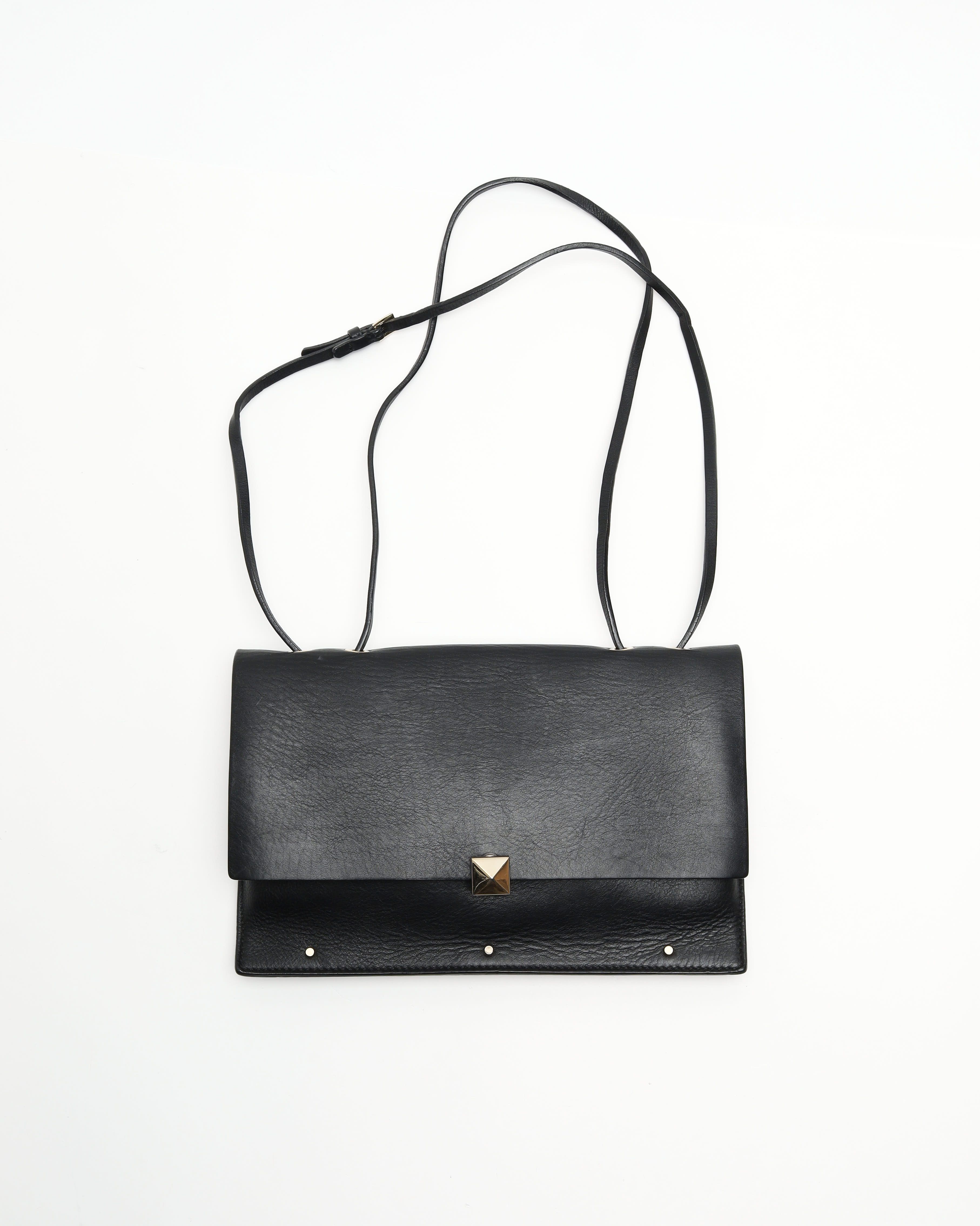 Valentino Garavani Valentino Studded Flap Shoulder Bag In Black