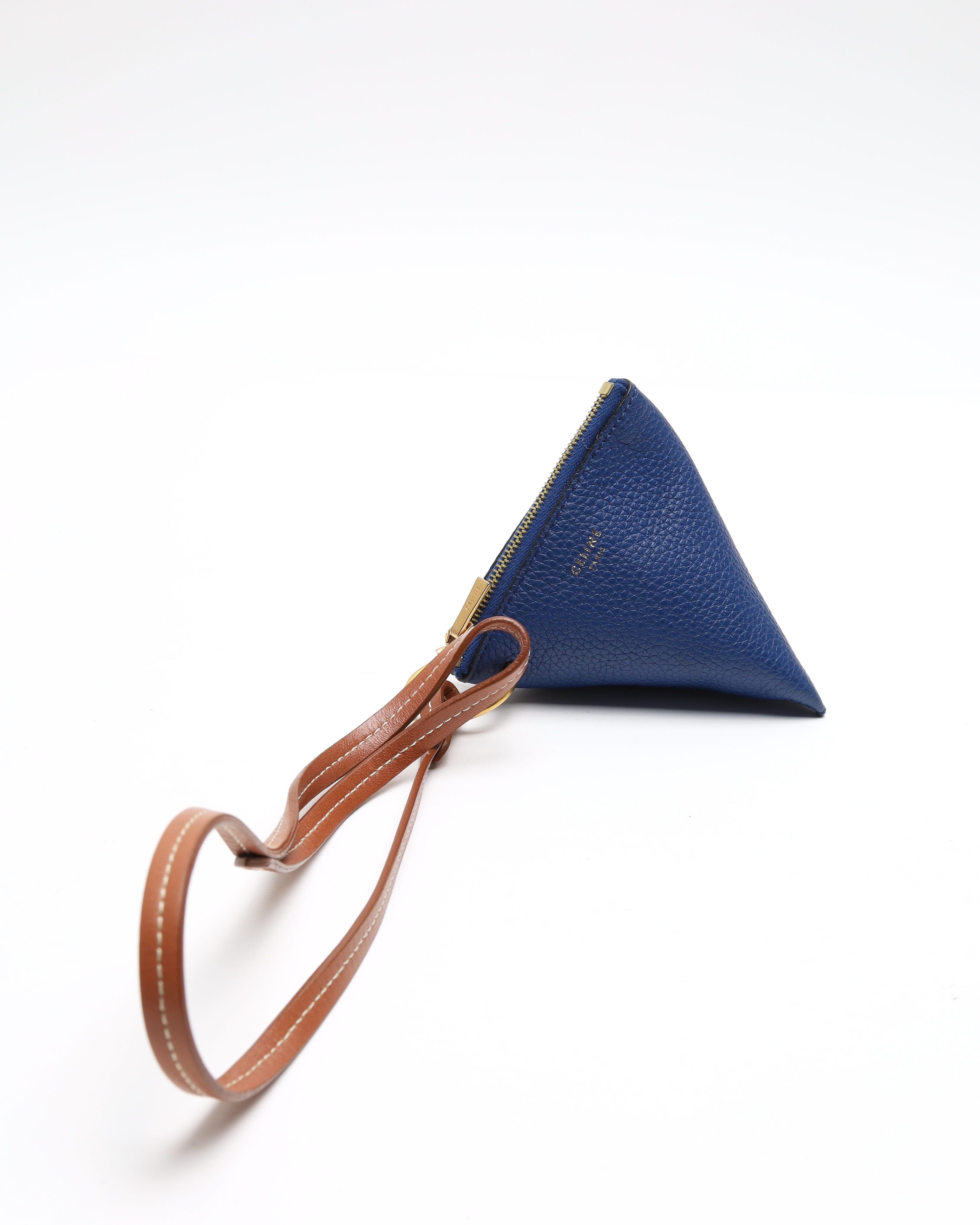 Celine Céline Leather Coin Purse In Blue