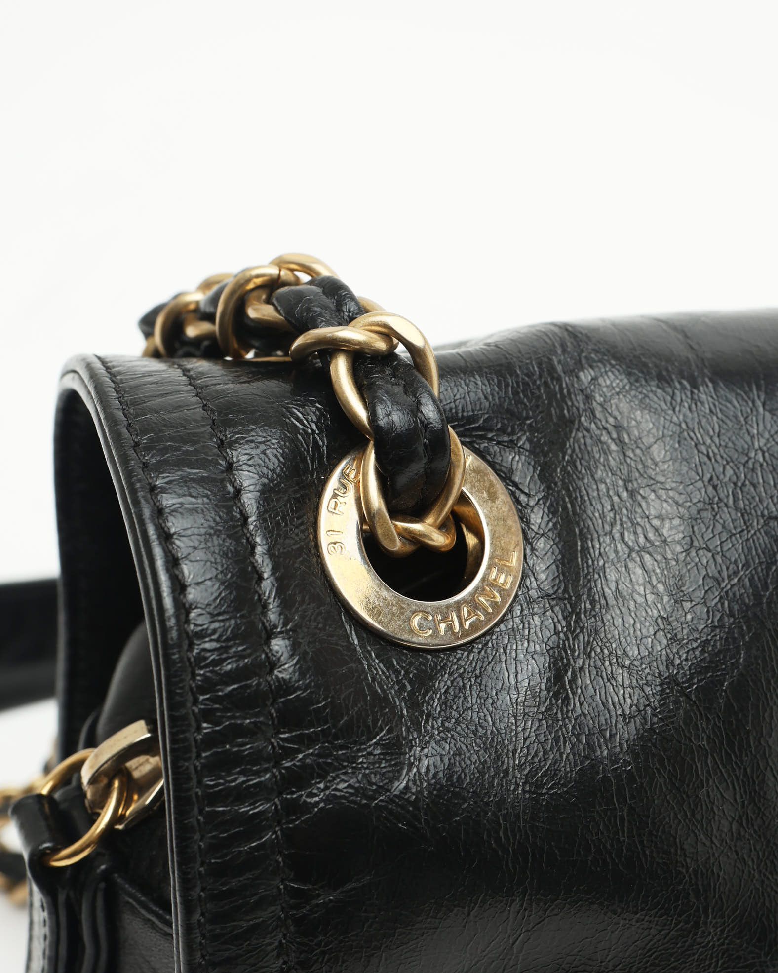 Pre-owned Chanel Glazed Zip Flap Bag
