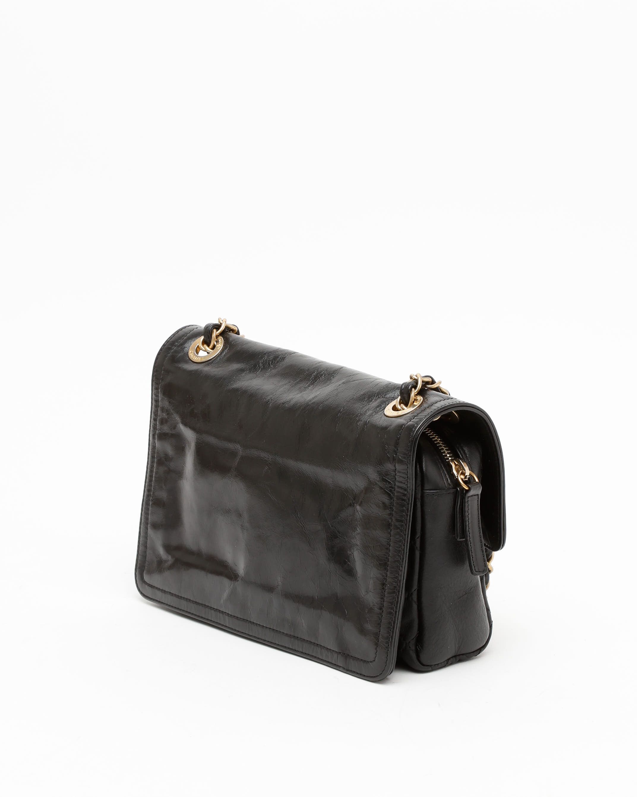 Pre-owned Chanel Glazed Zip Flap Bag