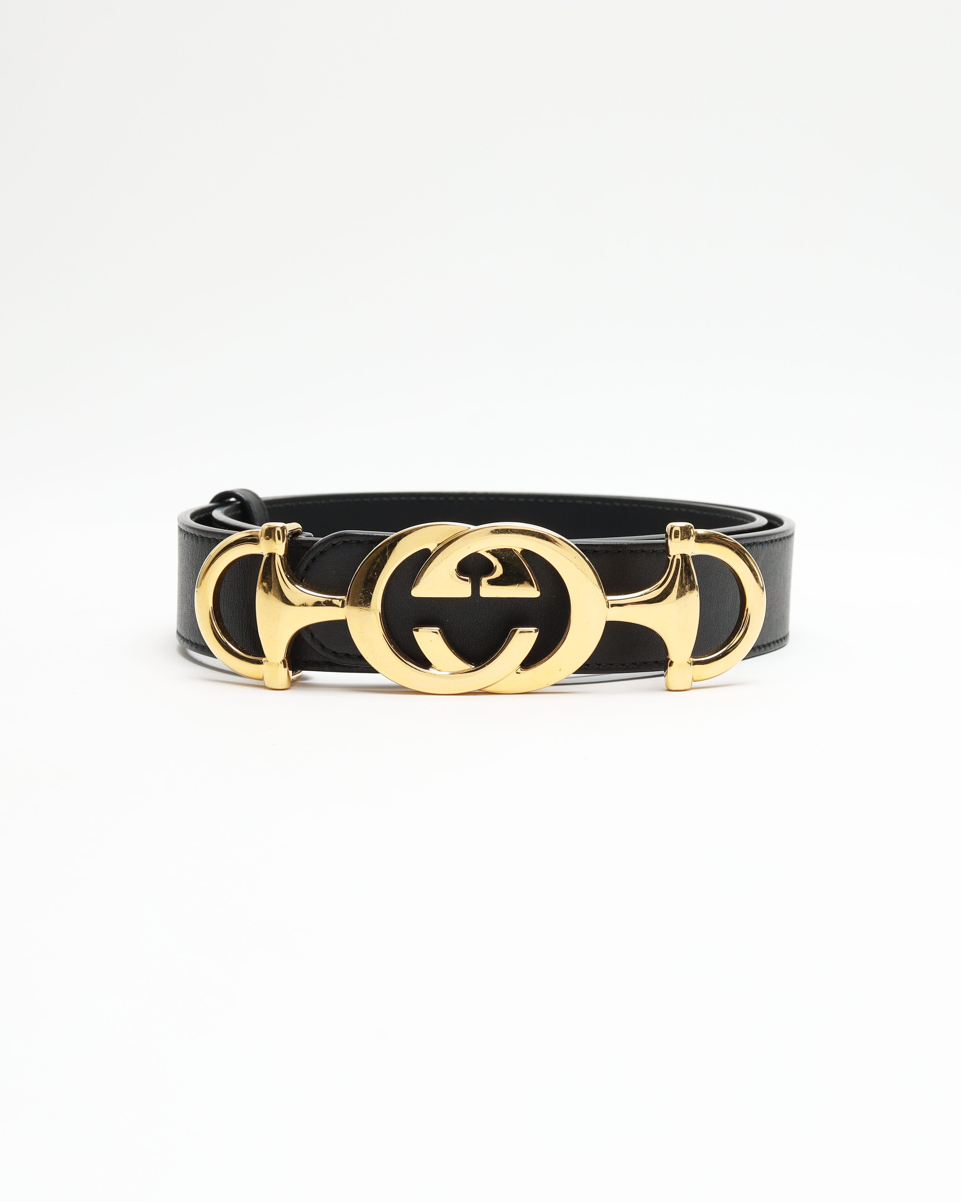Gucci Zumi Leather Belt In Black