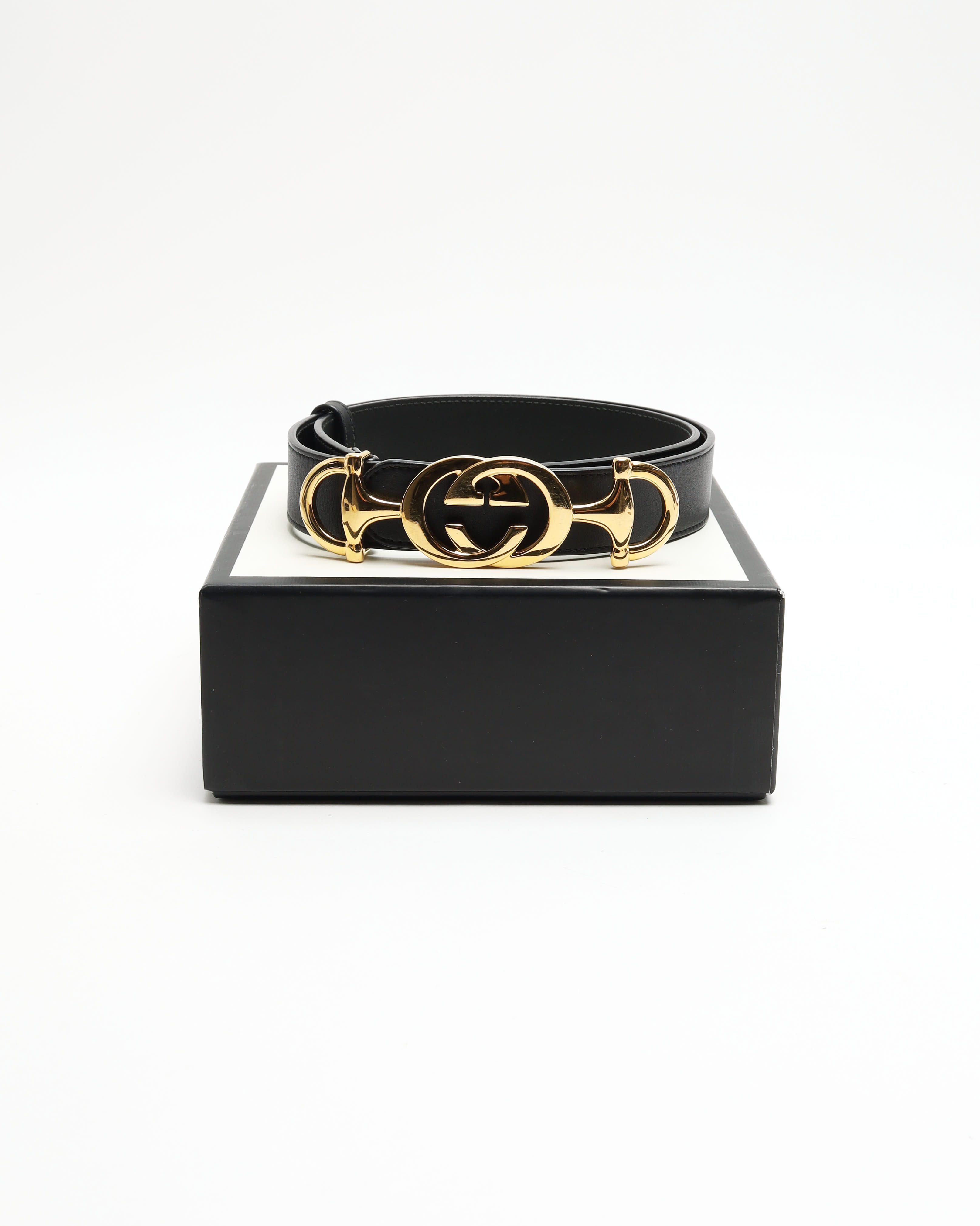 Gucci Zumi Leather Belt In Black