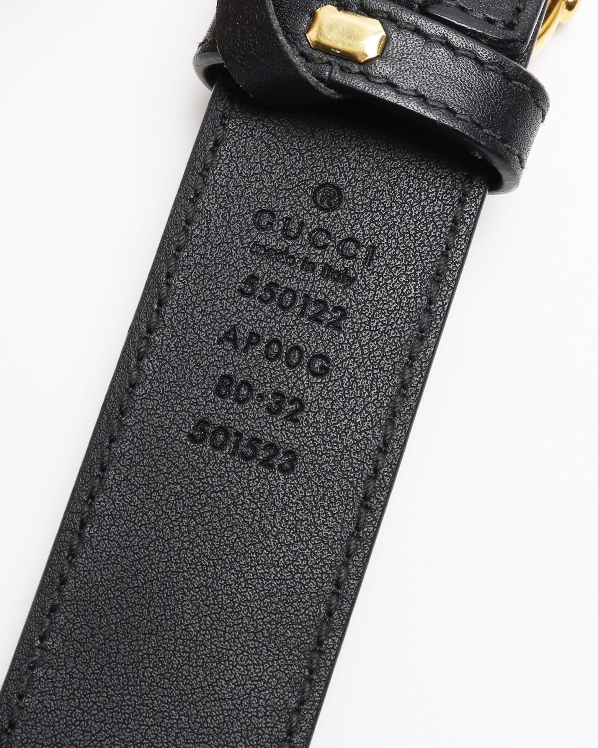 Gucci Zumi Leather Belt In Black