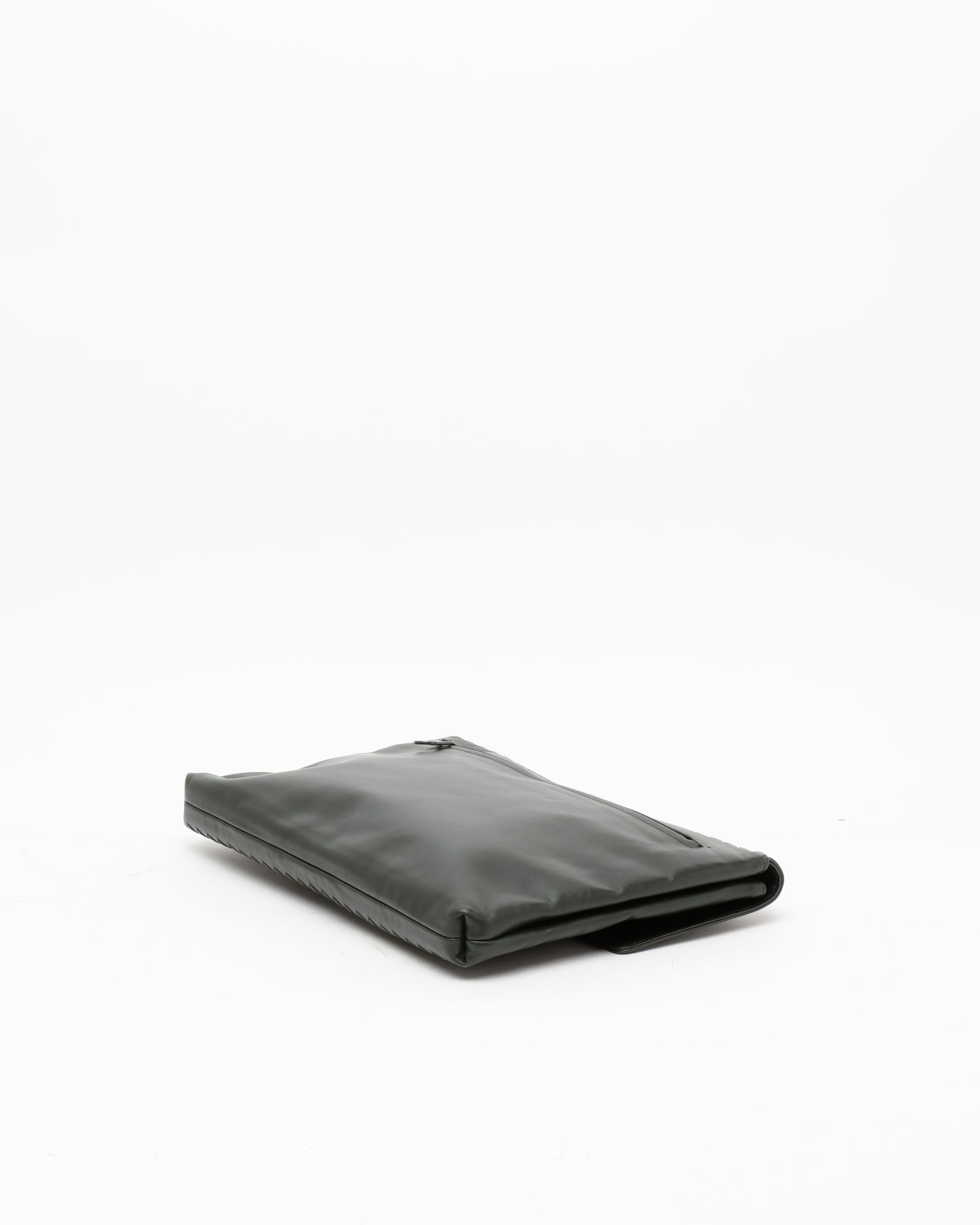 Bottega Veneta Intrecciato Flap Snap Pouch Bag
