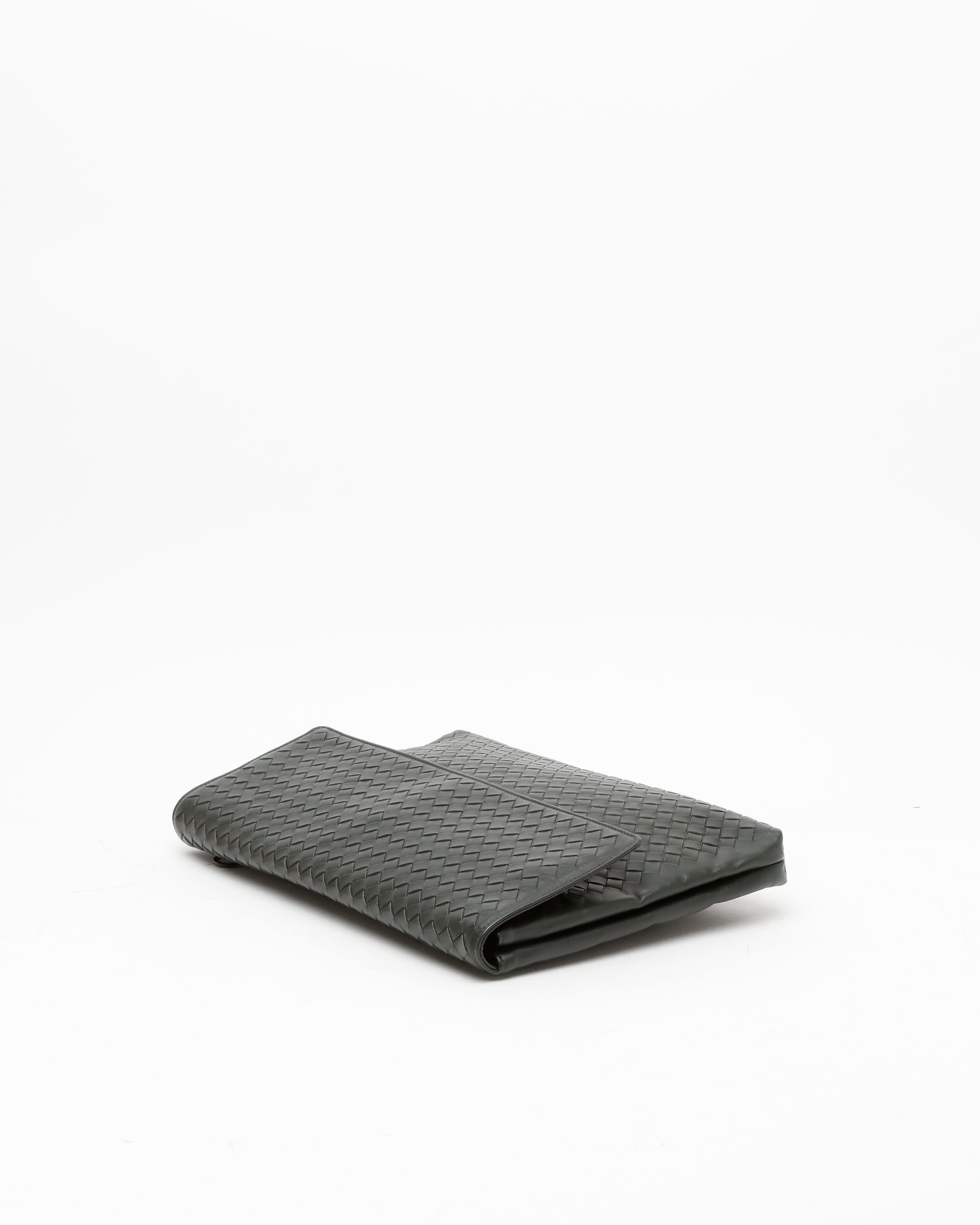 Bottega Veneta Intrecciato Flap Snap Pouch Bag