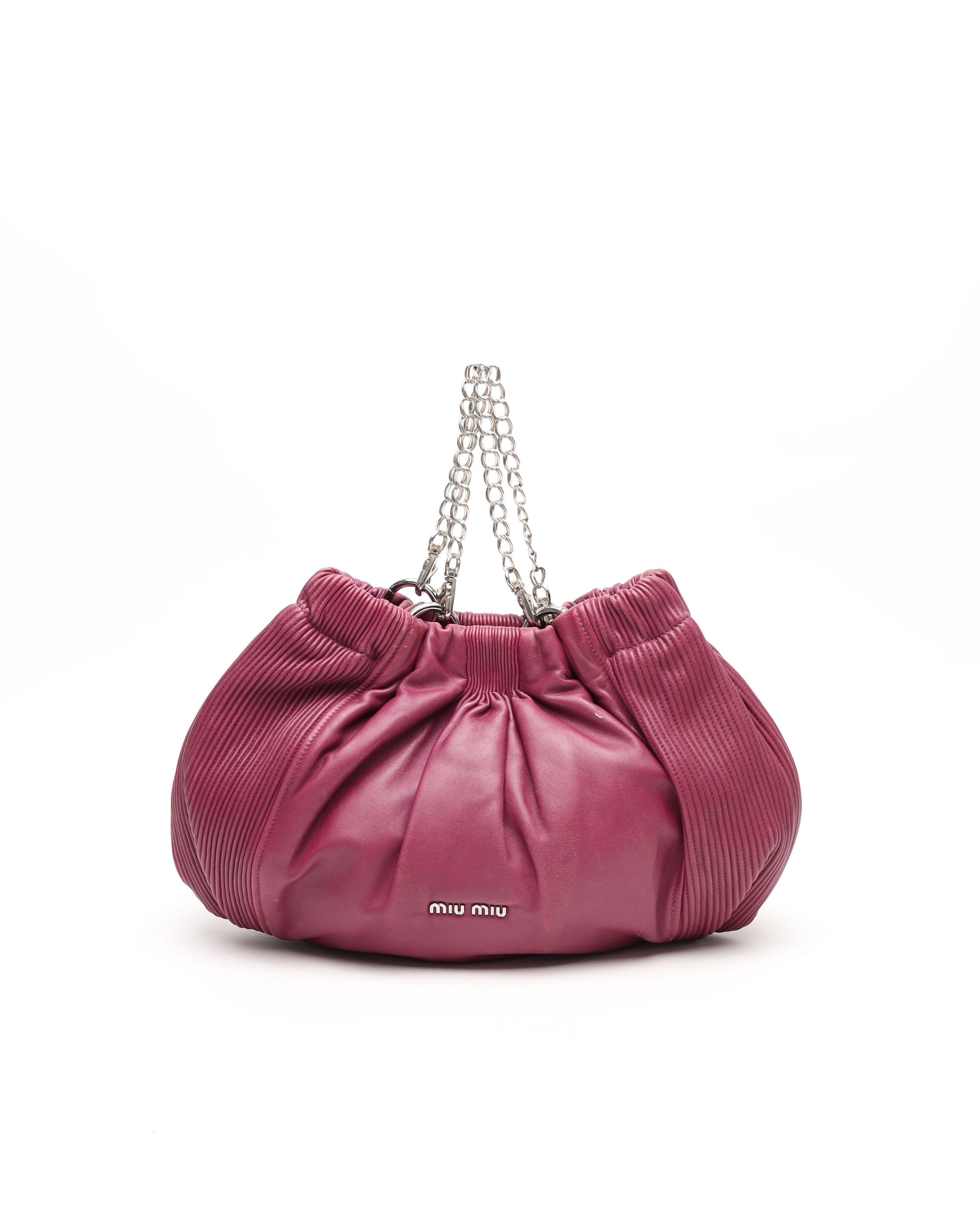 MIU MIU Miu Miu Pleated Hobo Bag