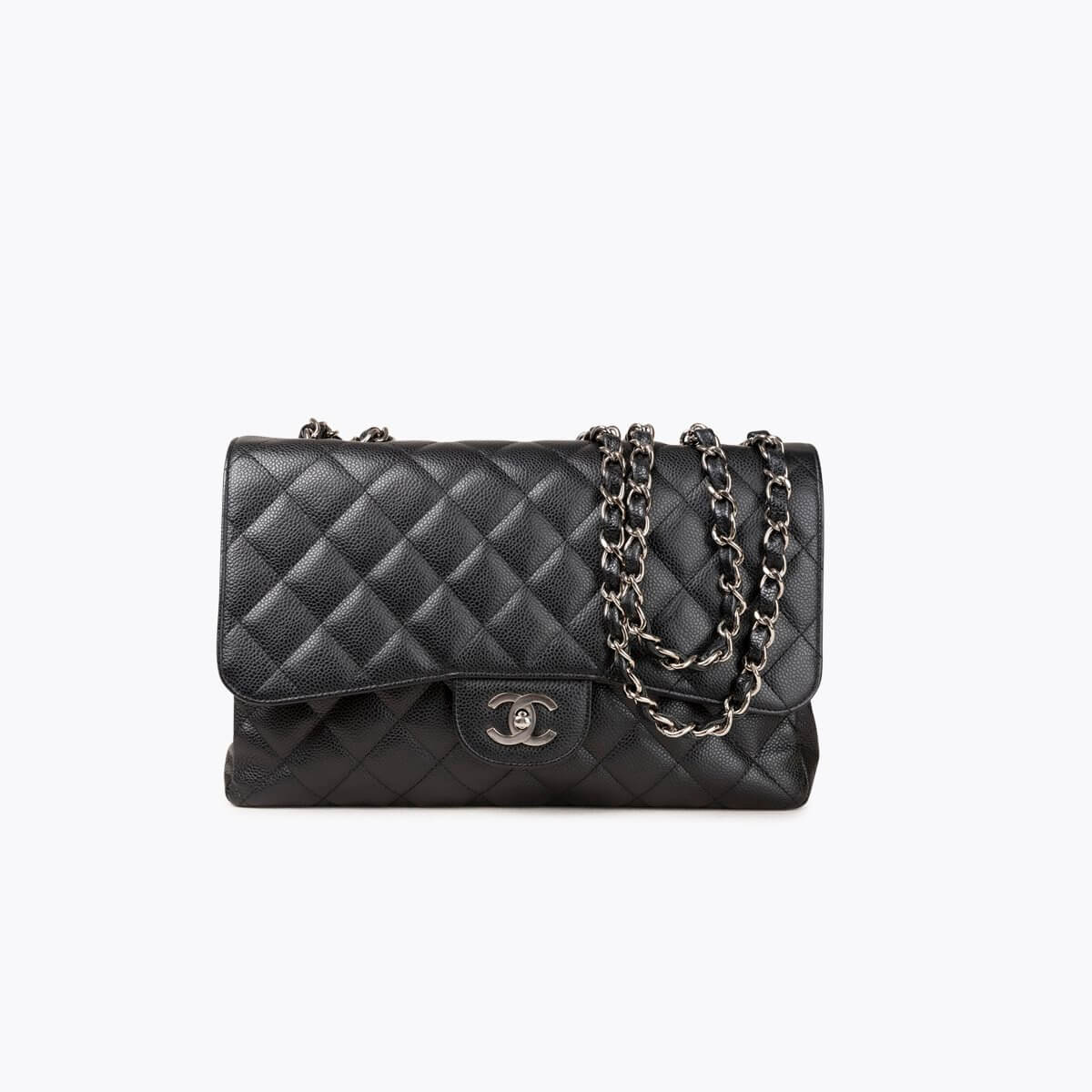 CHANEL Classic Jumbo Caviar Single Flap Bag