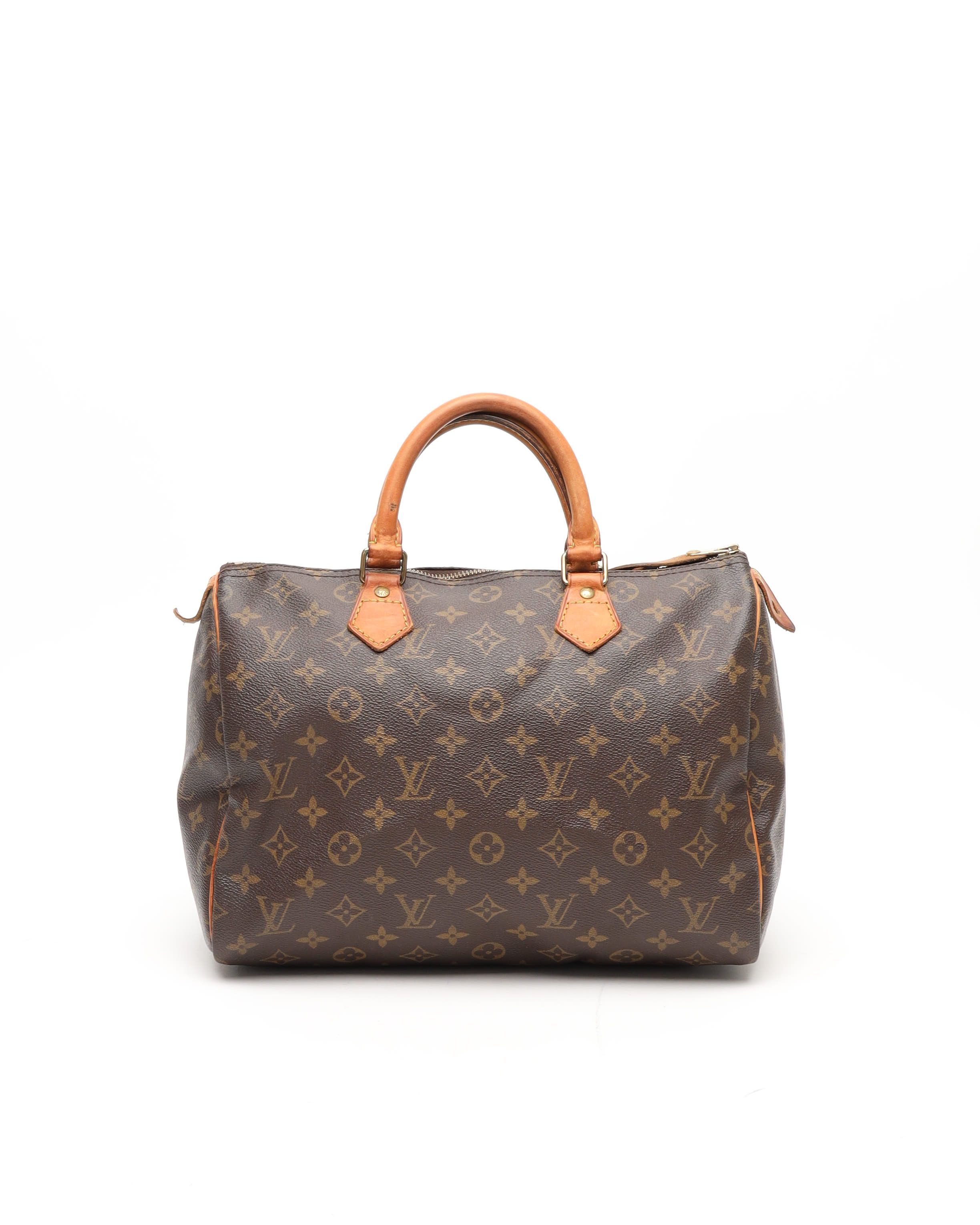 Pre-owned Louis Vuitton Monogram Speedy 30 Bag In Brown