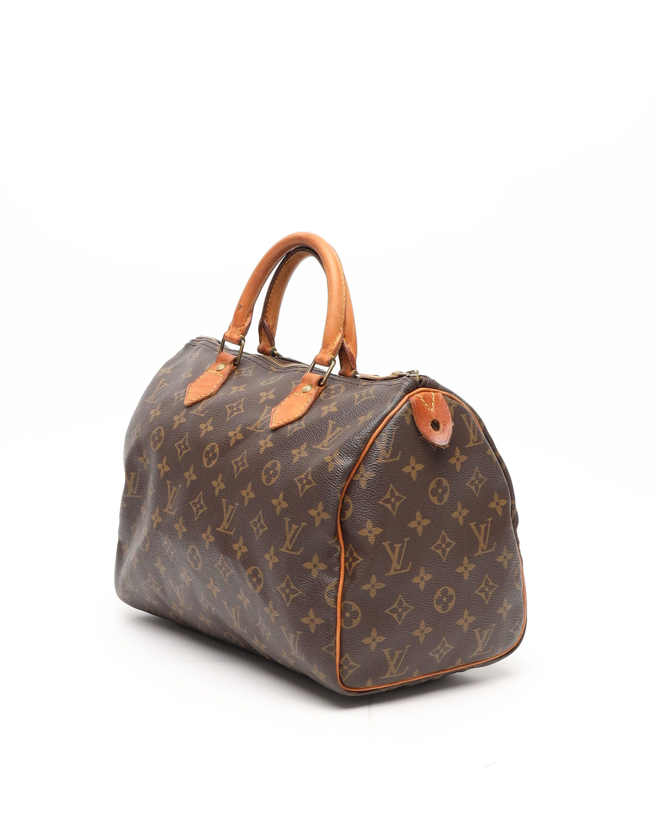 Pre-owned Louis Vuitton Monogram Speedy 30 Bag In Brown