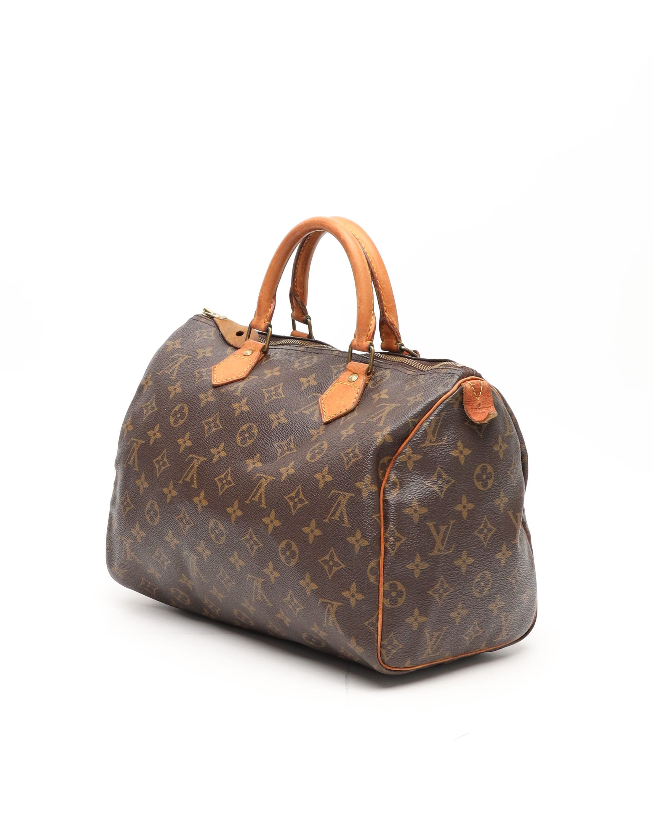 Pre-owned Louis Vuitton Monogram Speedy 30 Bag In Brown