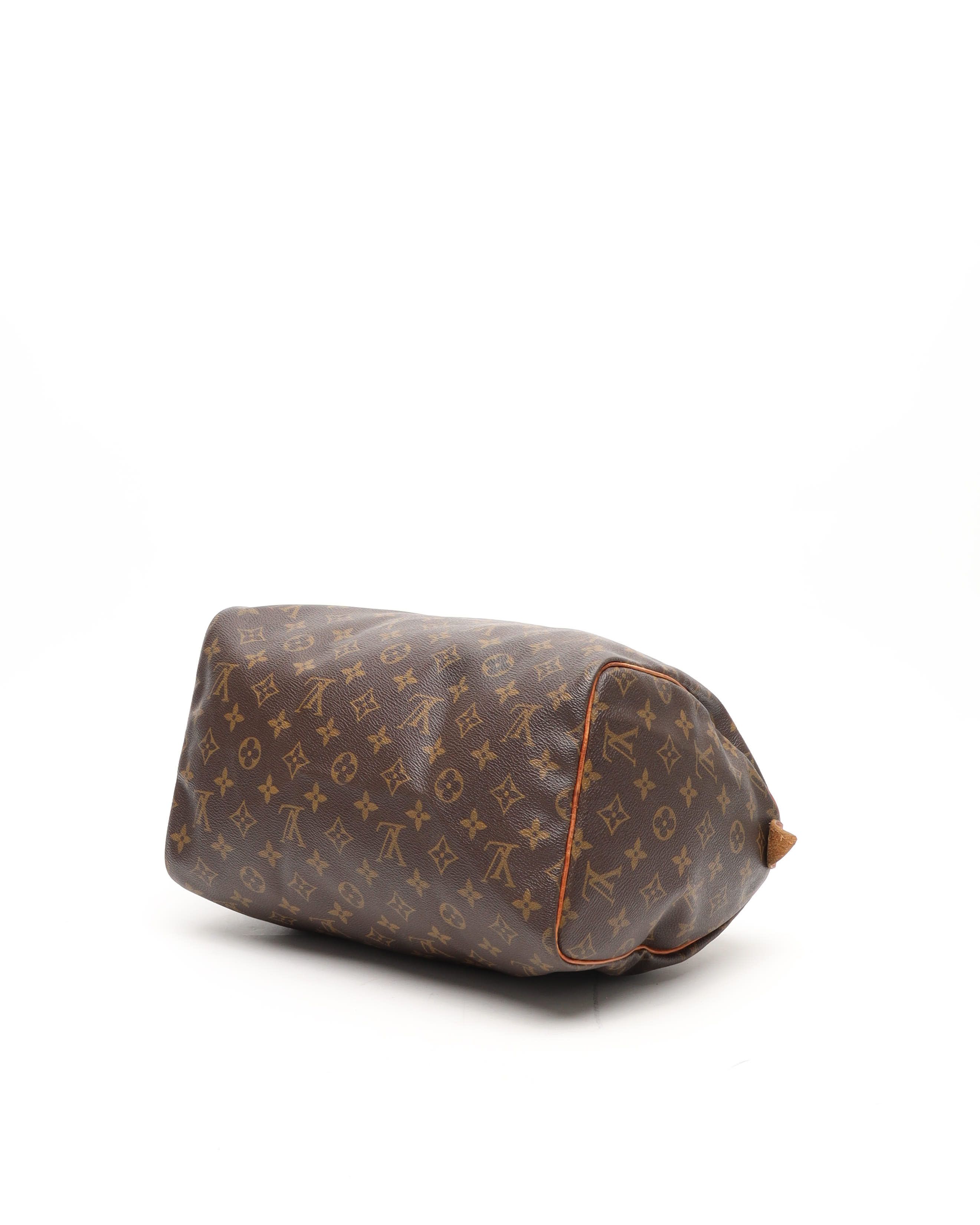 Pre-owned Louis Vuitton Monogram Speedy 30 Bag In Brown