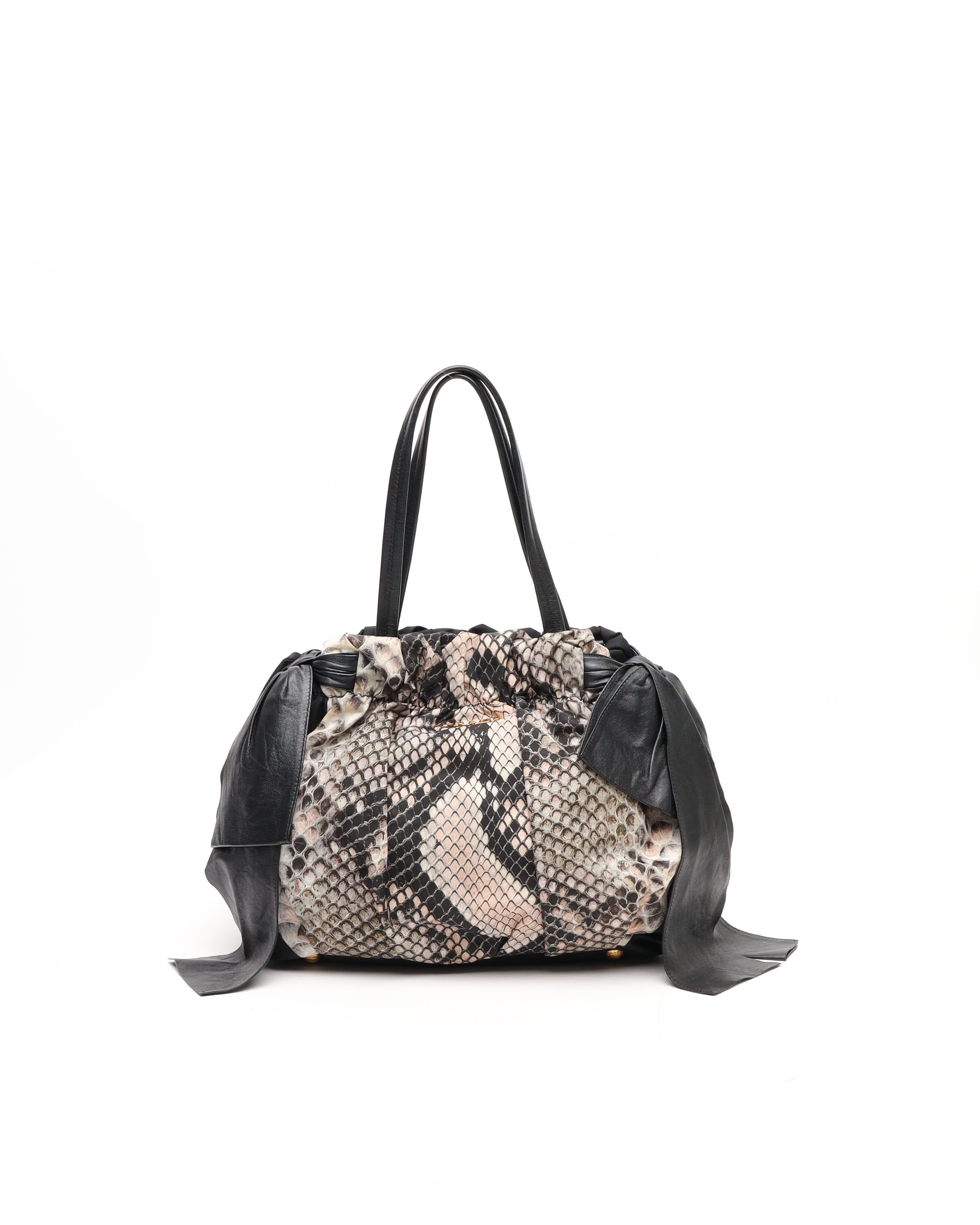 Prada Tessuto Python Print Bag