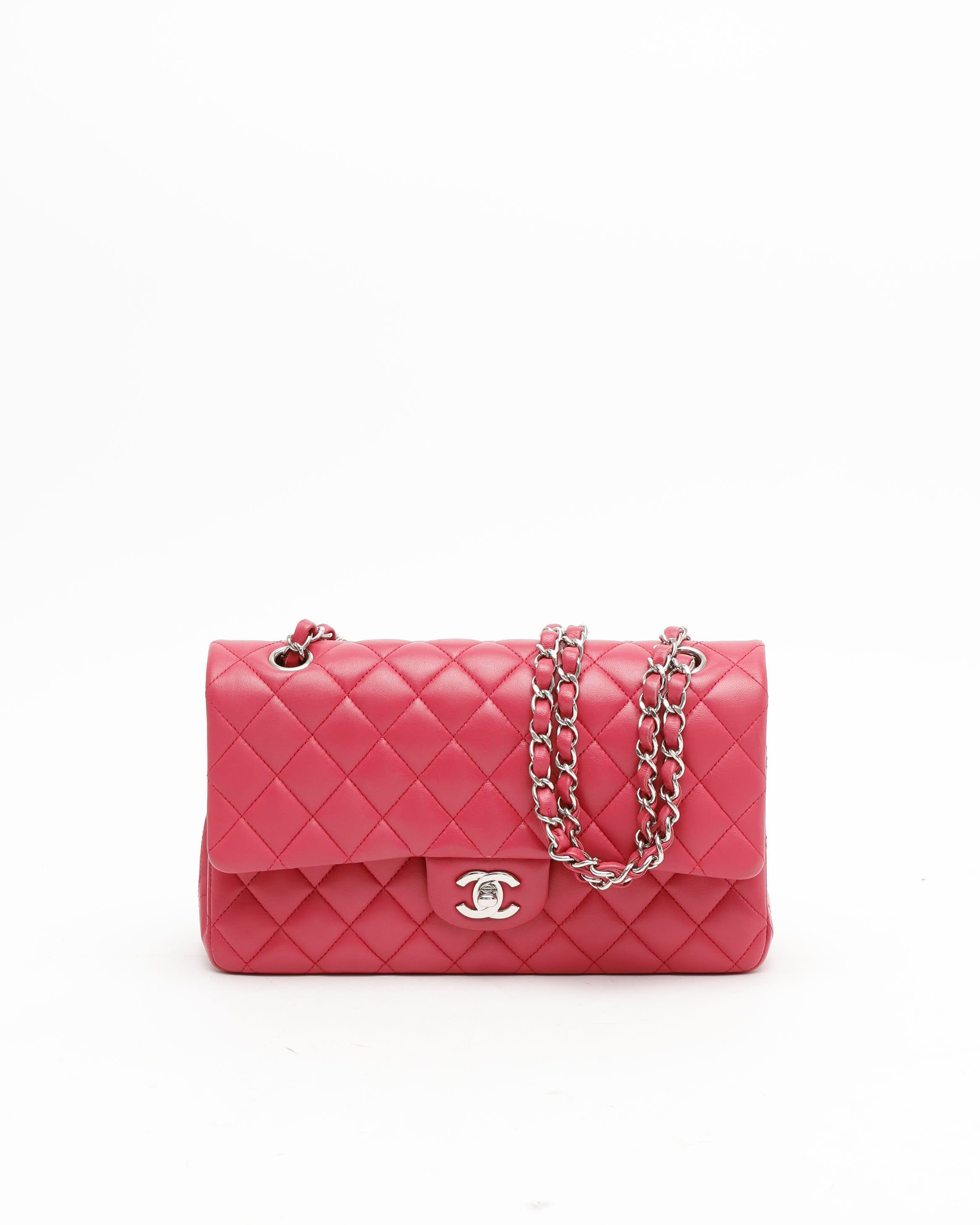 Pre-owned Chanel Classic Medium Double Flap Bag In Pink