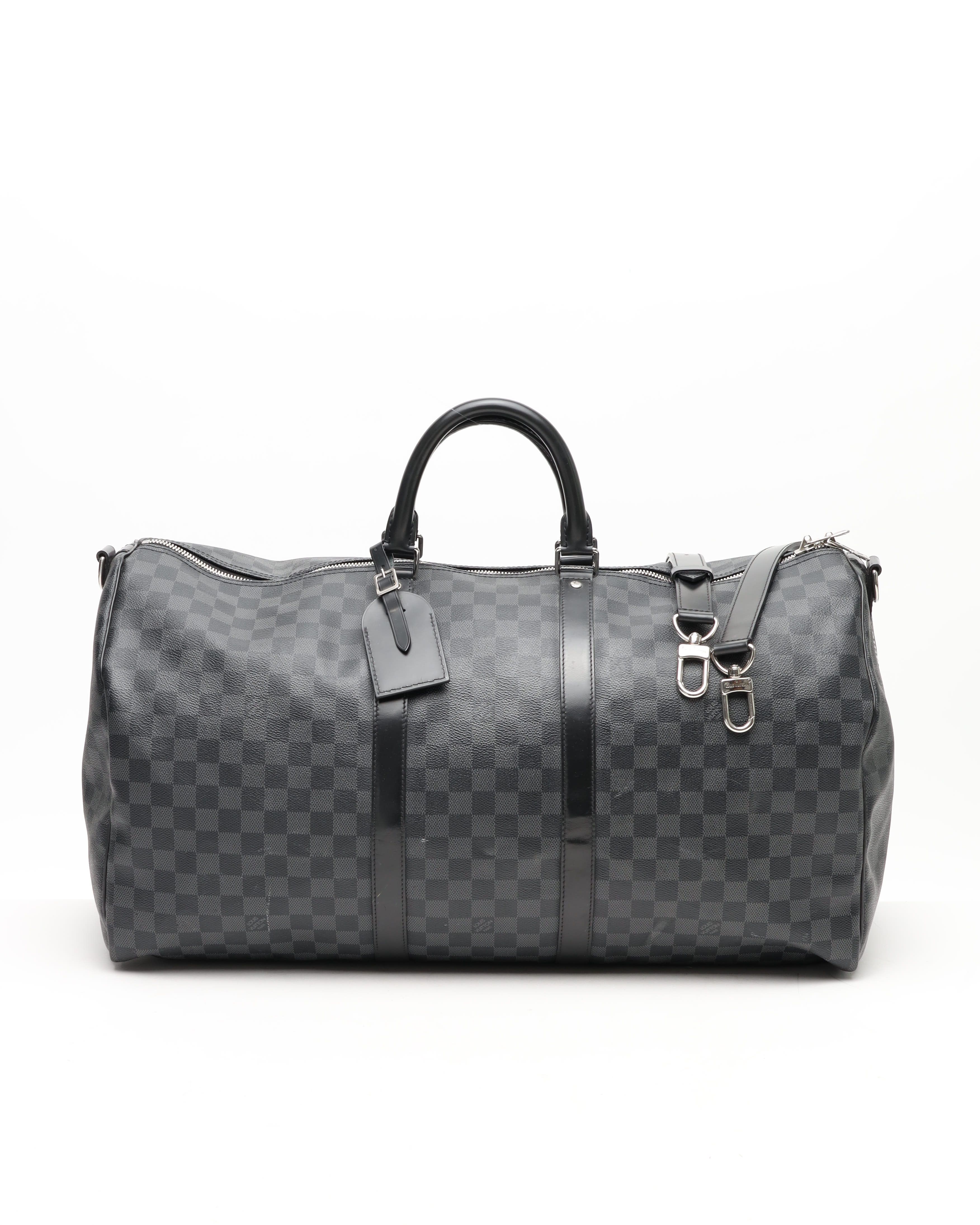 Louis Vuitton Damier Graphite Keepall Bandouliére 55 Weekend Bag