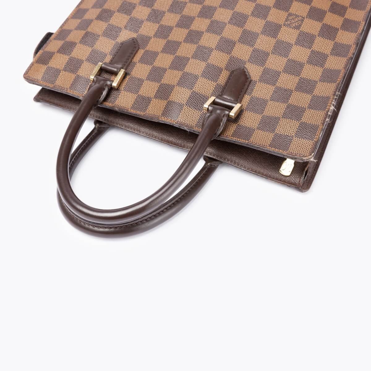 Pre-owned Louis Vuitton Damier Ebene Sac Plat Pm Handbag