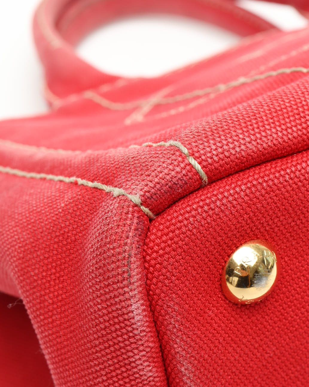 Prada Small Canapa Bag In Red