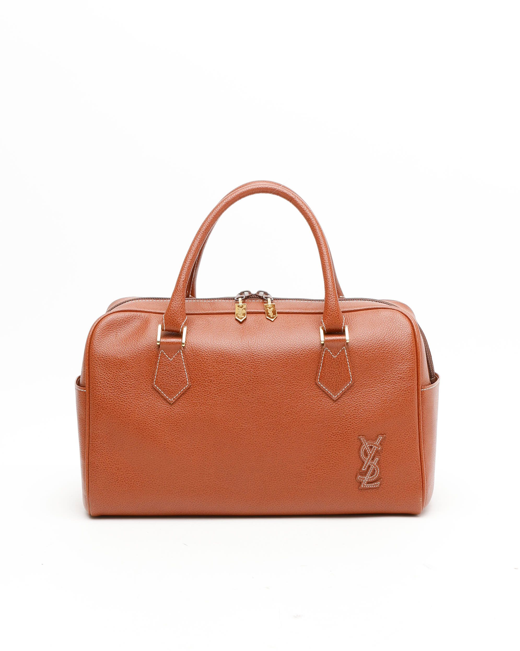 Saint Laurent Logo Stitch Boston Bag