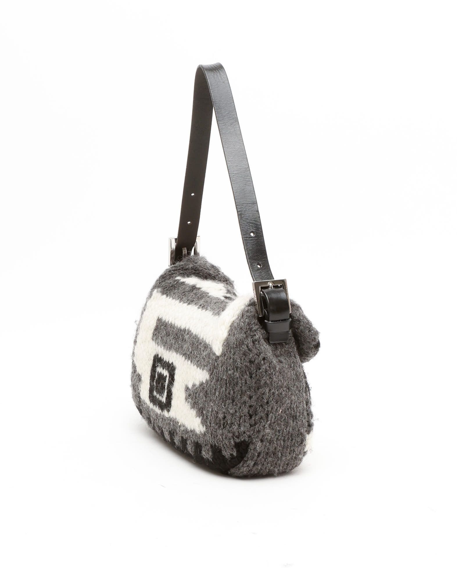 Fendi Wool Baguette Bag In Multi