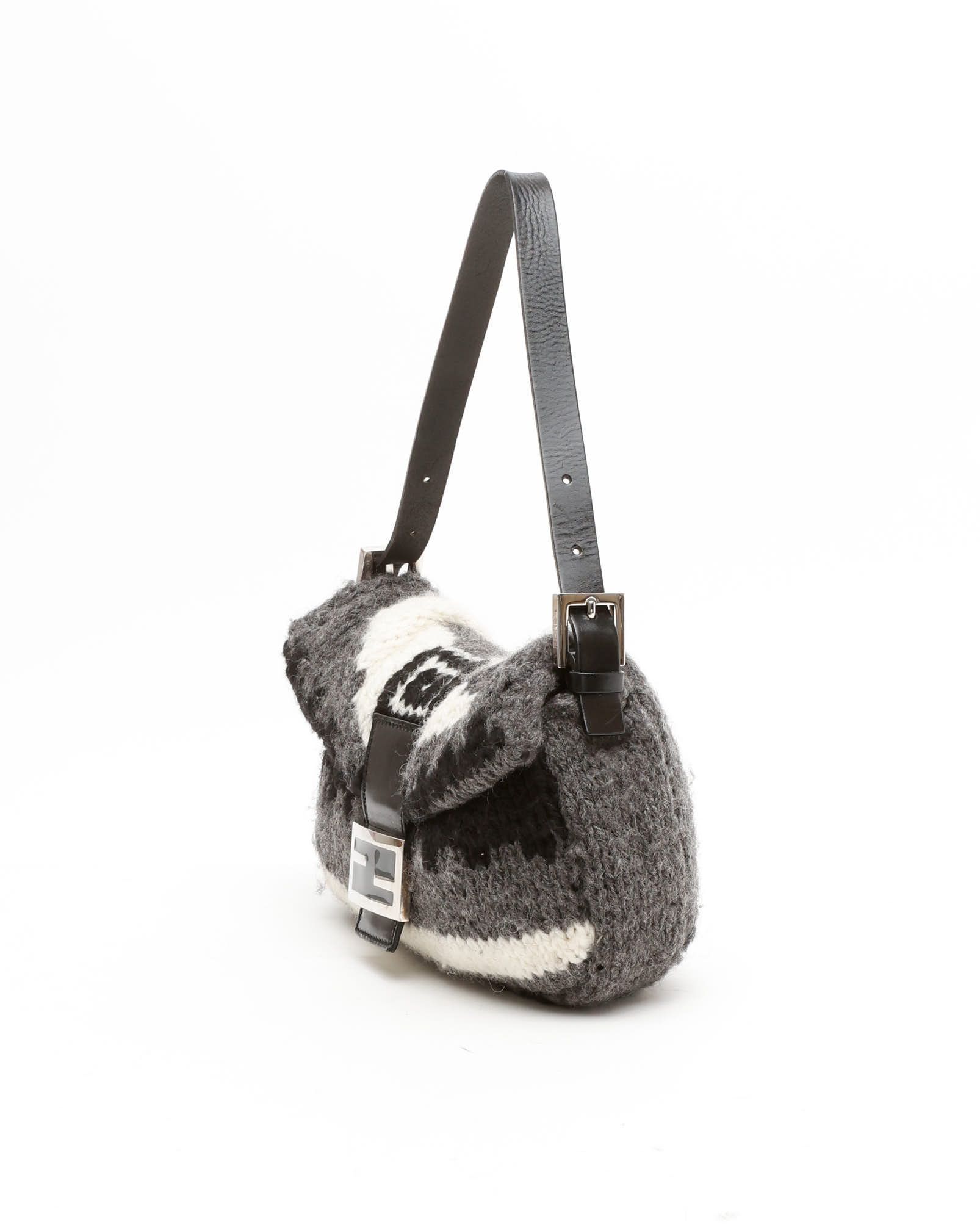 Fendi Wool Baguette Bag In Multi