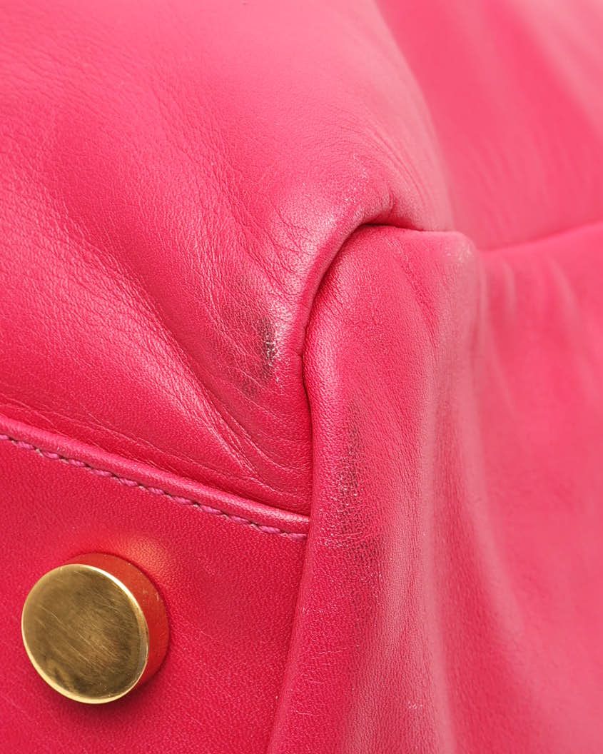 Saint Laurent Large Reversible Shopping Tote Bag In Pink
