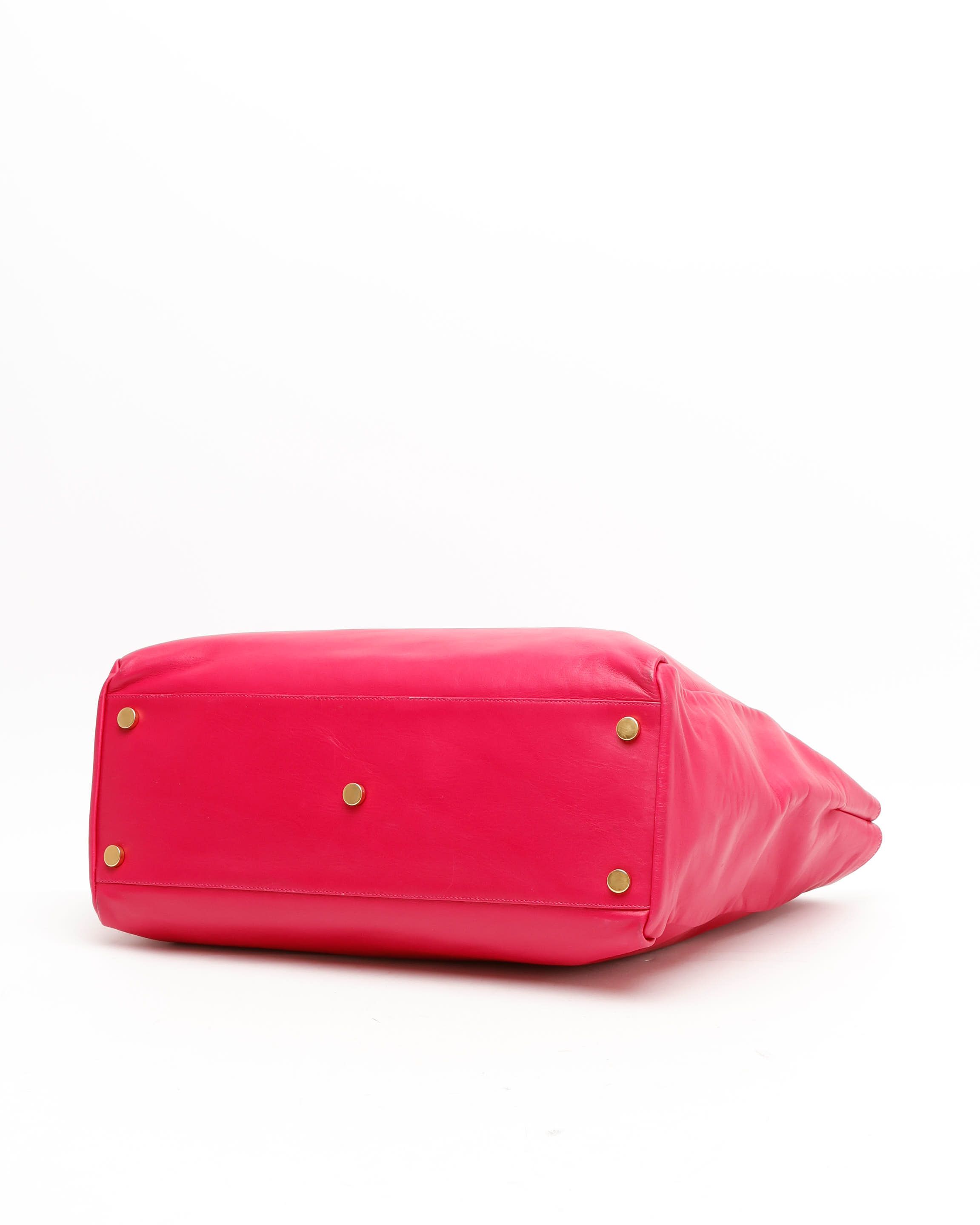Saint Laurent Large Reversible Shopping Tote Bag In Pink