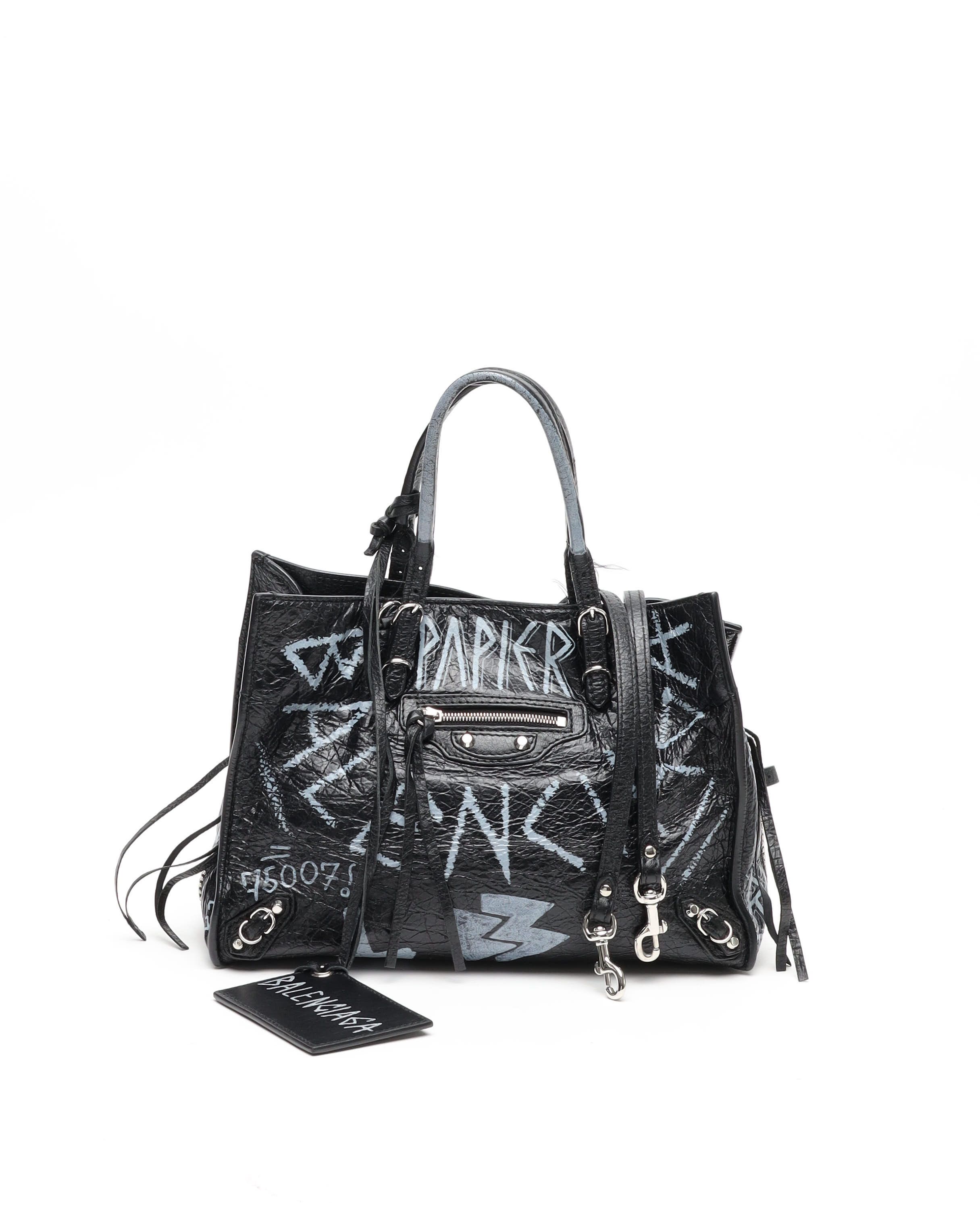 Balenciaga Papier Graffiti A6 Zip Around Bag