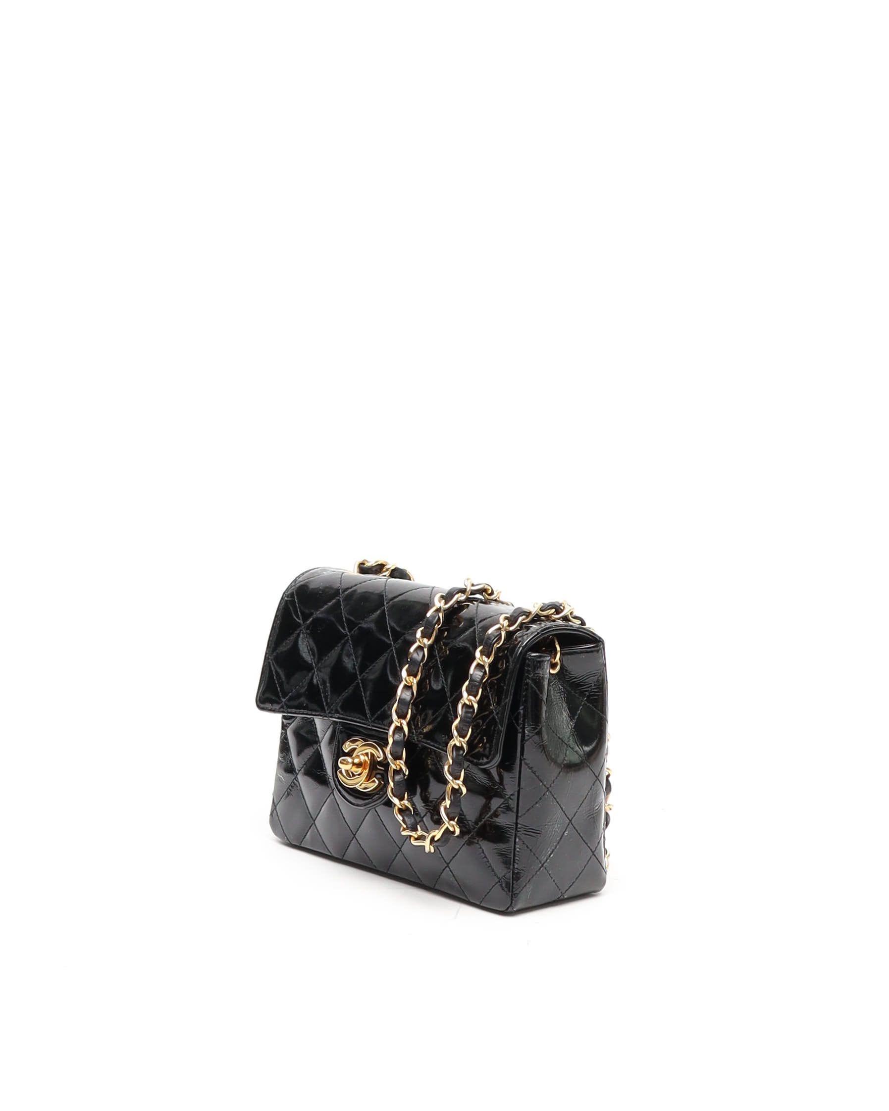 Pre-owned Chanel Classic Square Patent Single Flap Bag