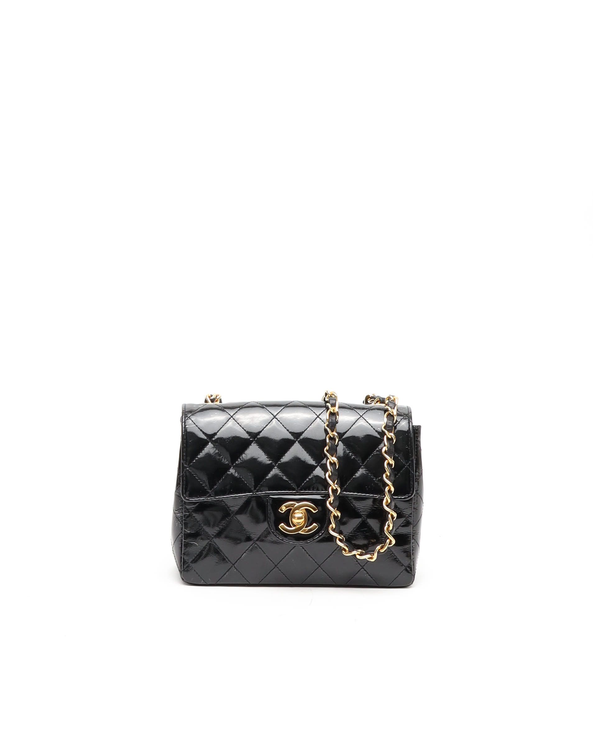 Pre-owned Chanel Classic Square Patent Single Flap Bag