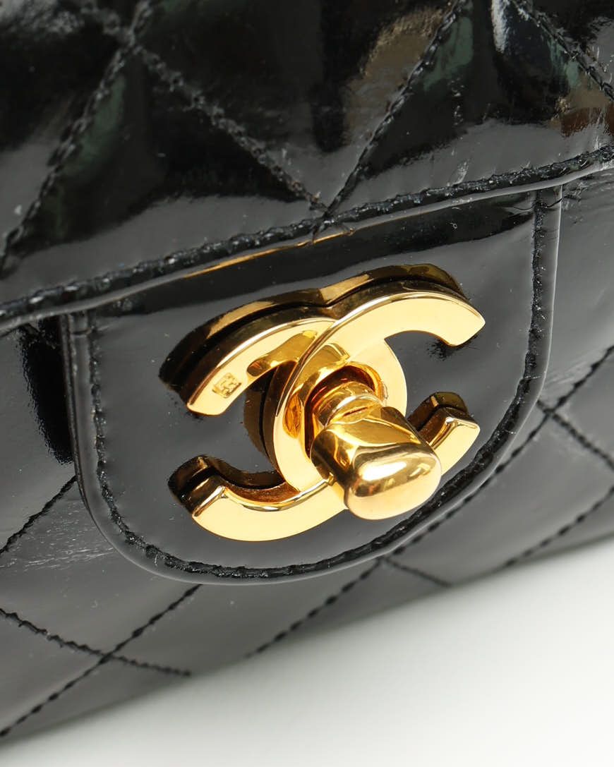 Pre-owned Chanel Classic Square Patent Single Flap Bag