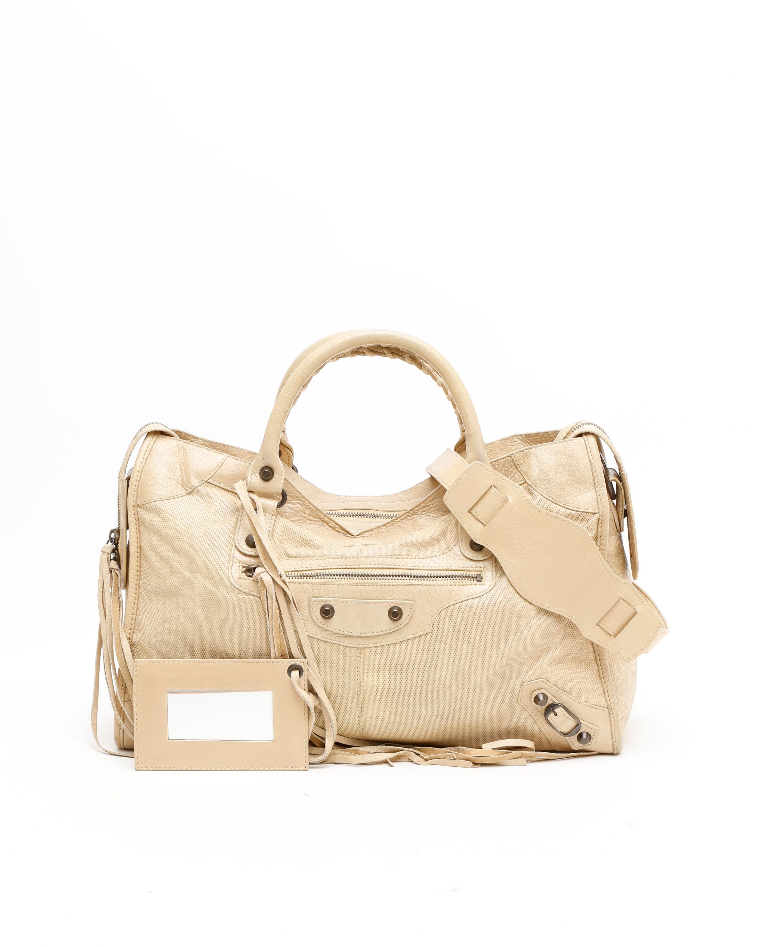 Balenciaga Perforated Motocross Classic City Bag