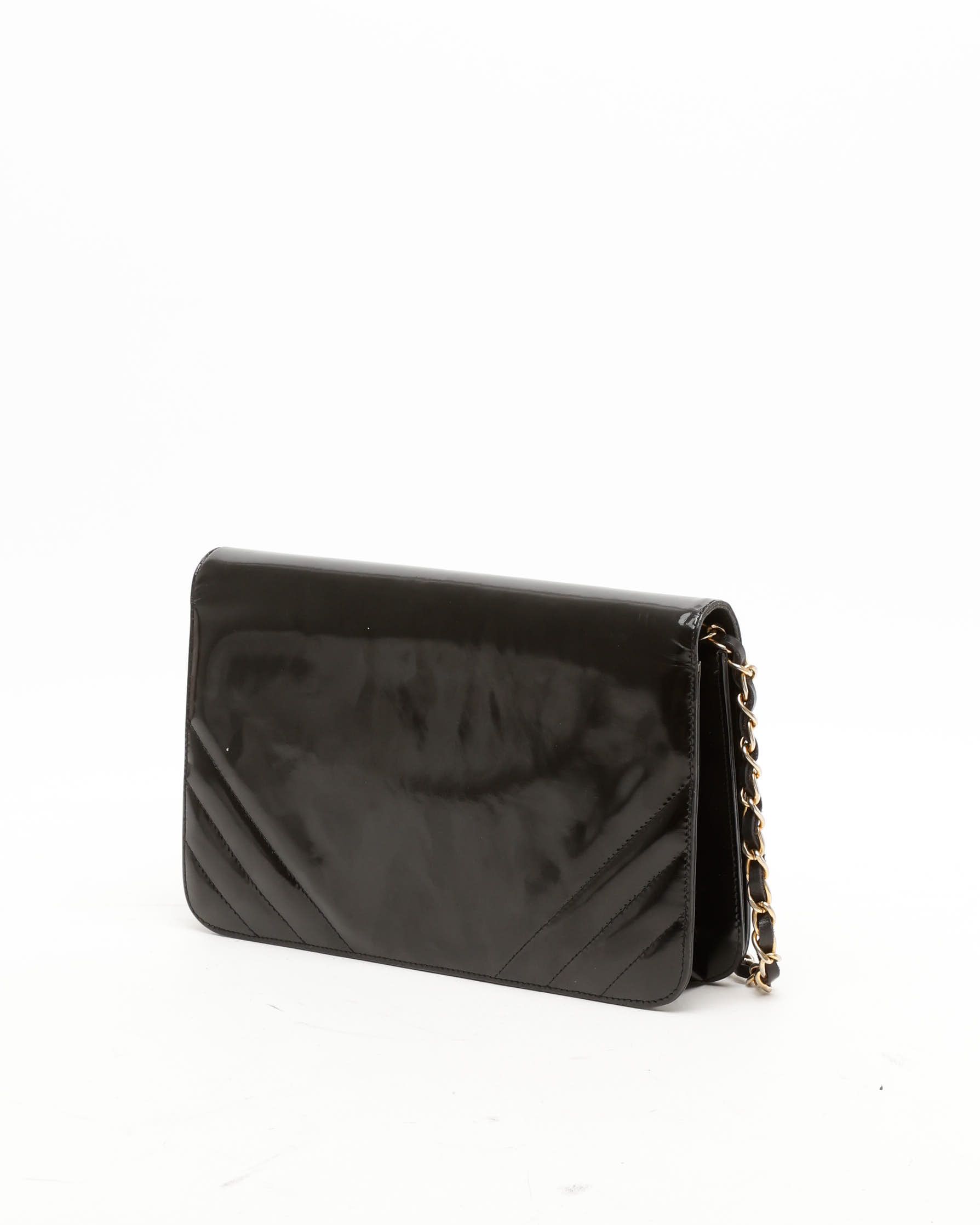 Pre-owned Chanel Patent Small Full Flap Bag