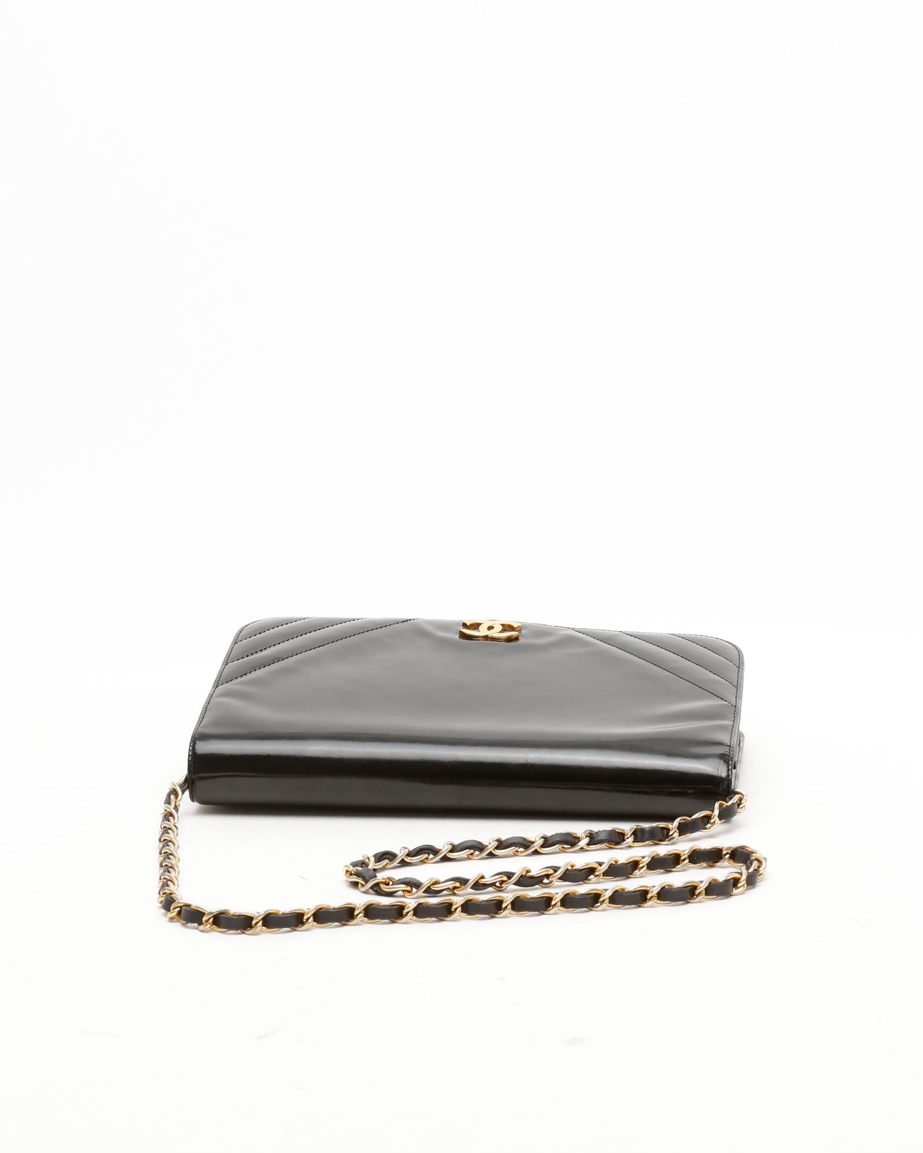 Pre-owned Chanel Patent Small Full Flap Bag