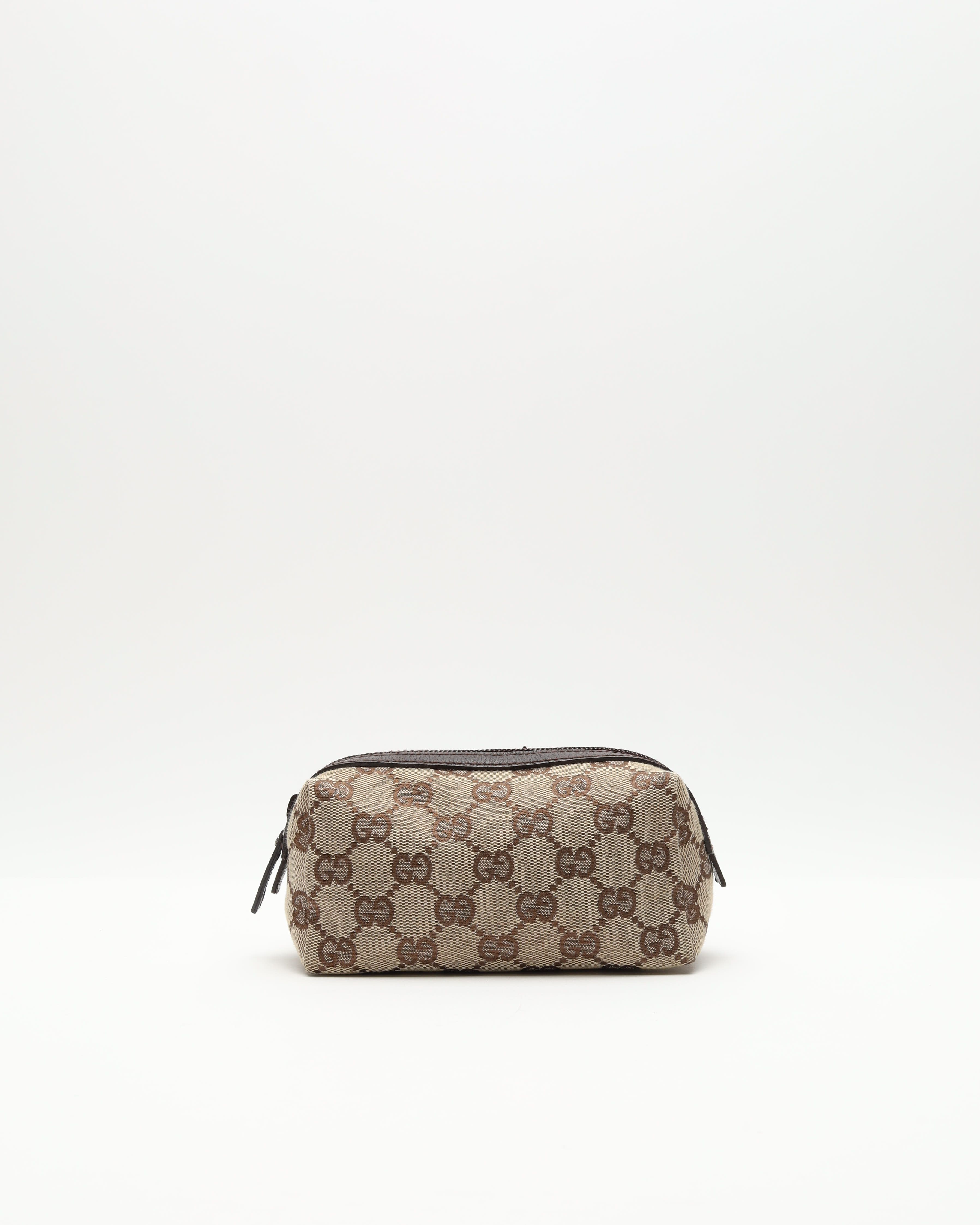Gucci Gg Canvas And Leather Pouch