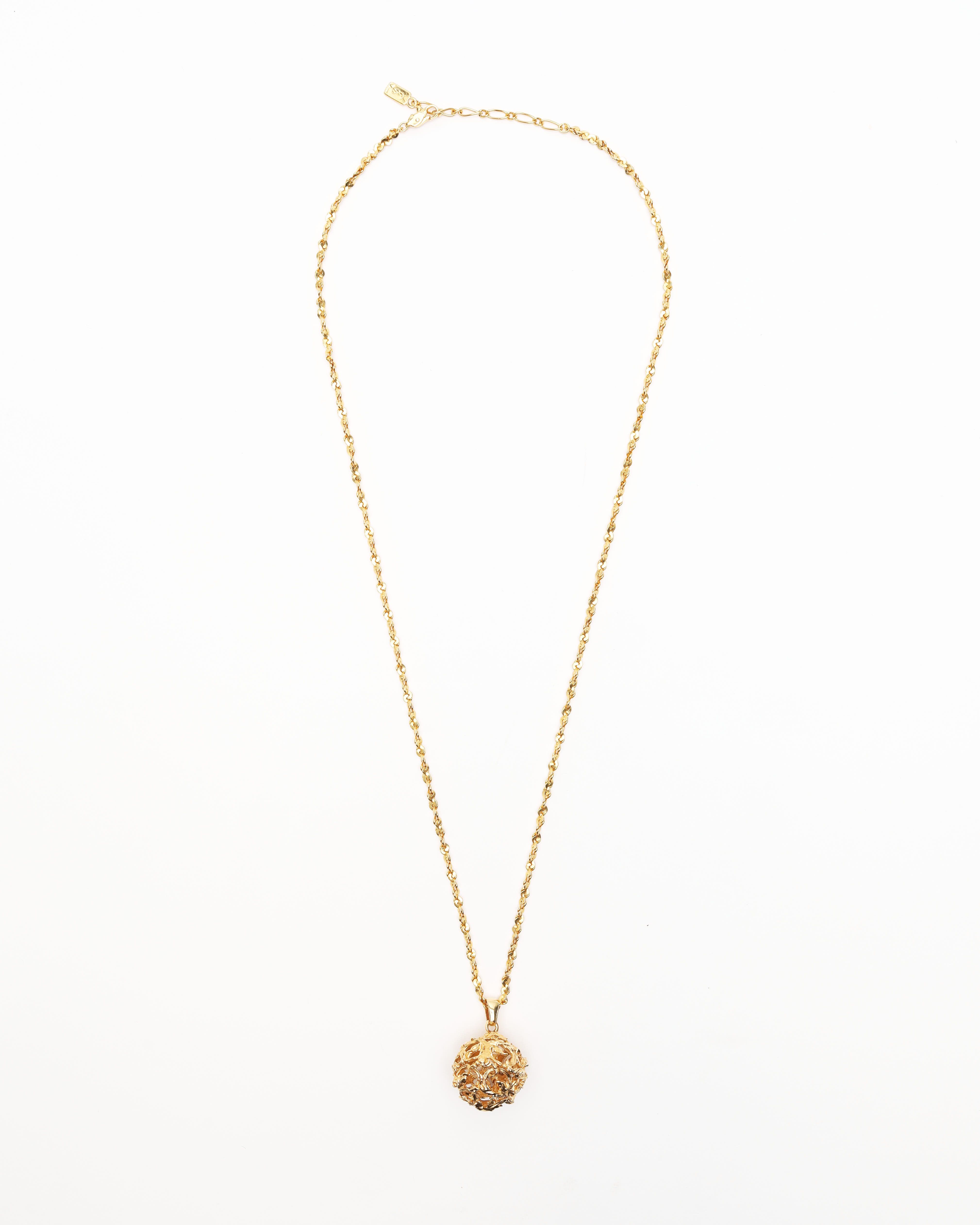 Saint Laurent Long Gold Ball Necklace In Multi