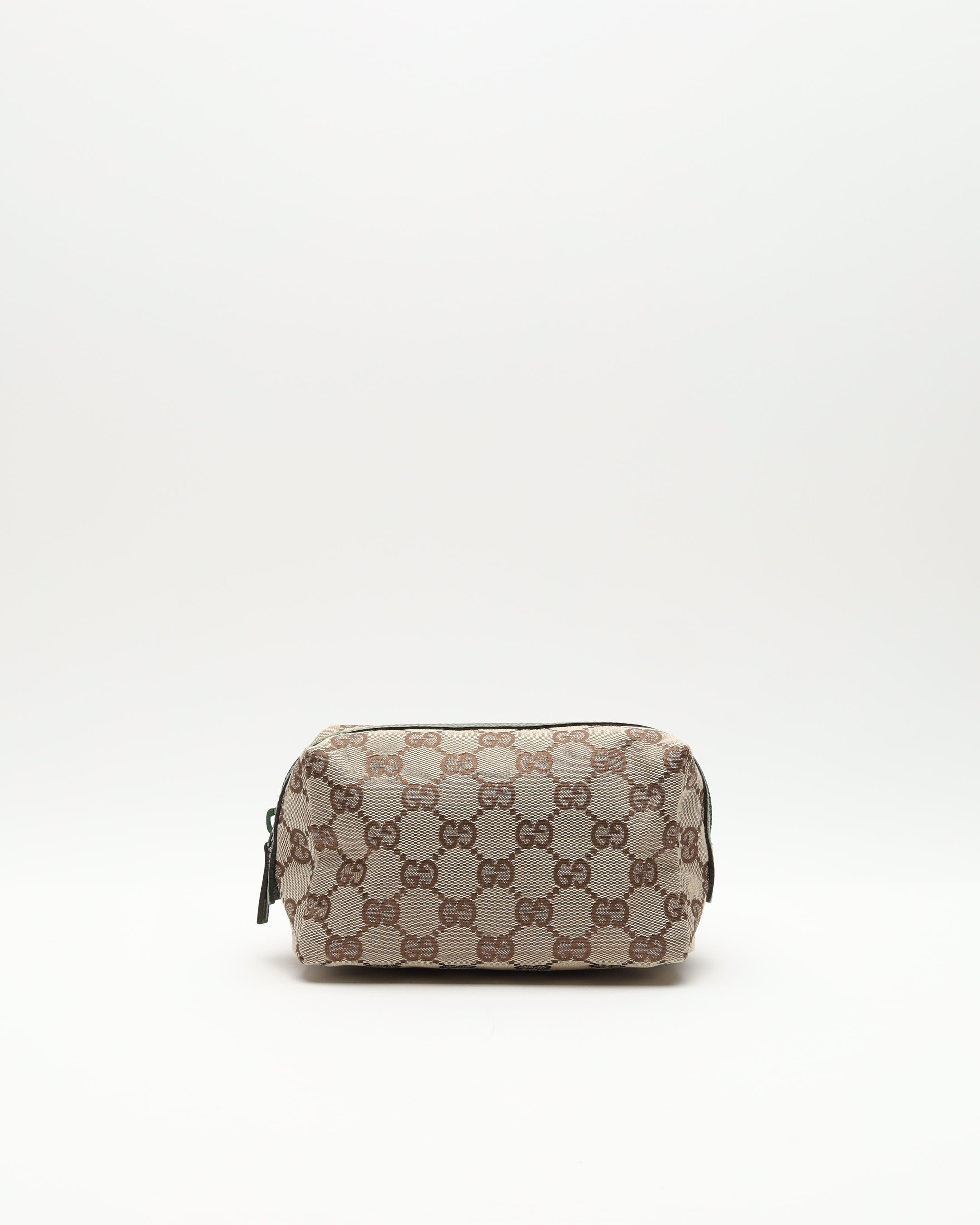 Gucci Canvas And Leather Pouch