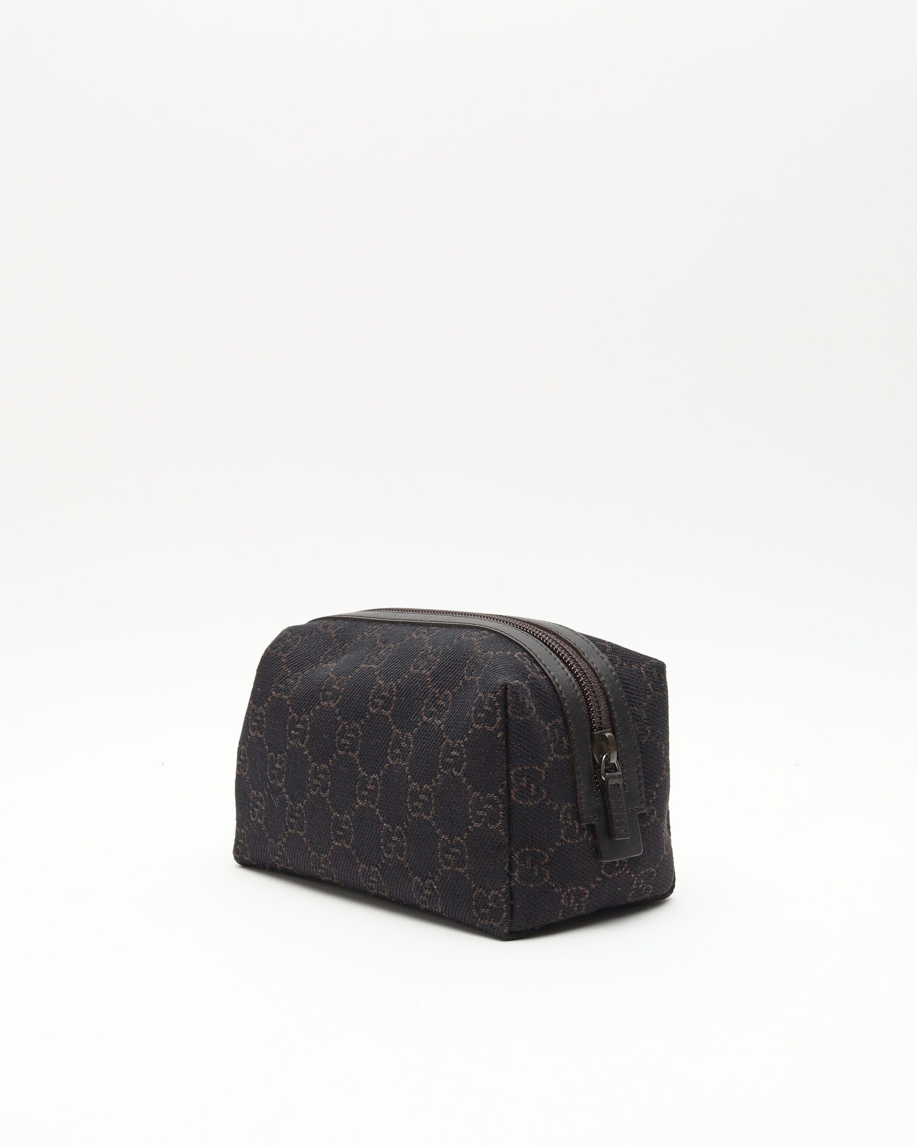 Gucci Canvas And Leather Pouch
