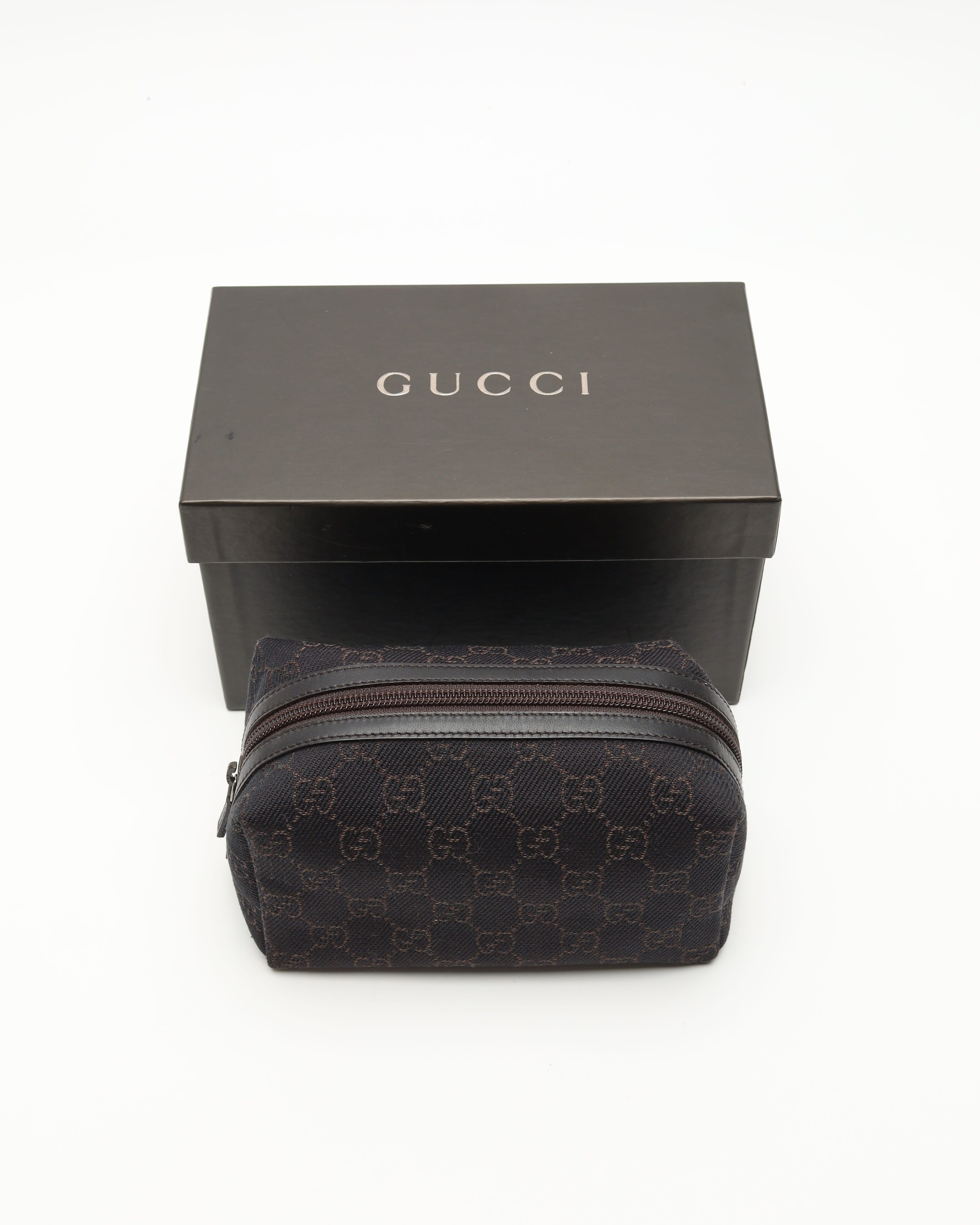 Gucci Canvas And Leather Pouch