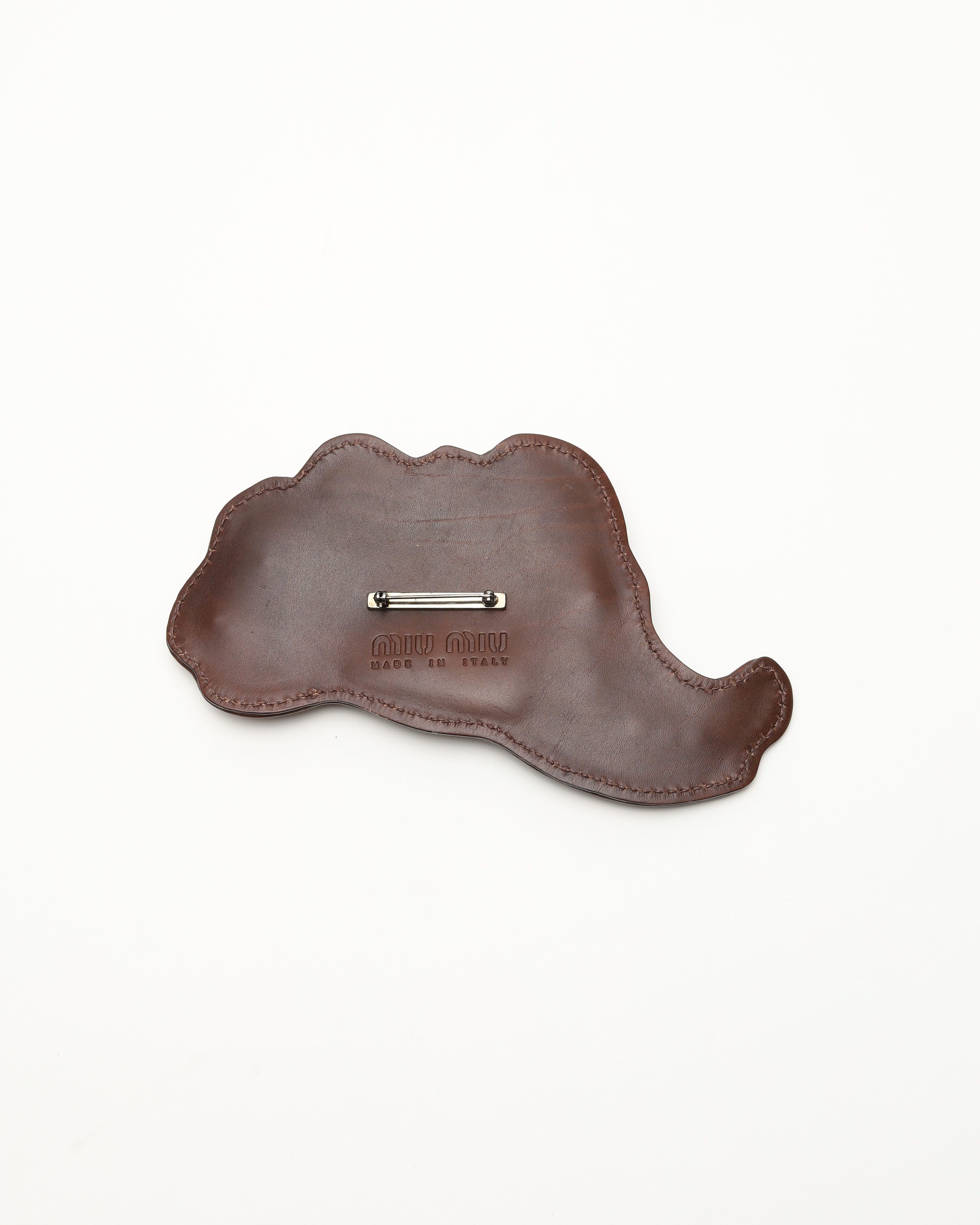 Miu Miu Large Leather Brooch