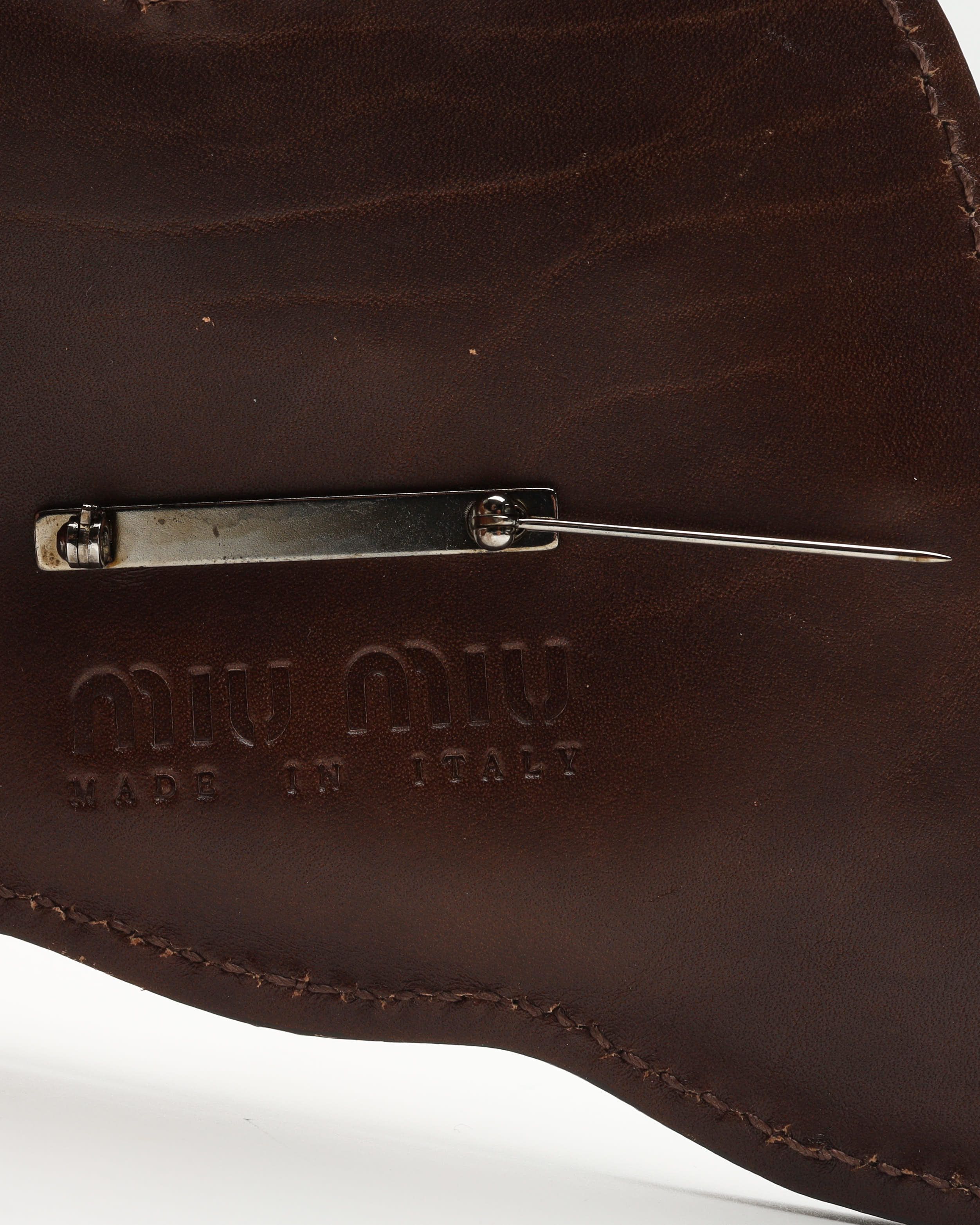 Miu Miu Large Leather Brooch