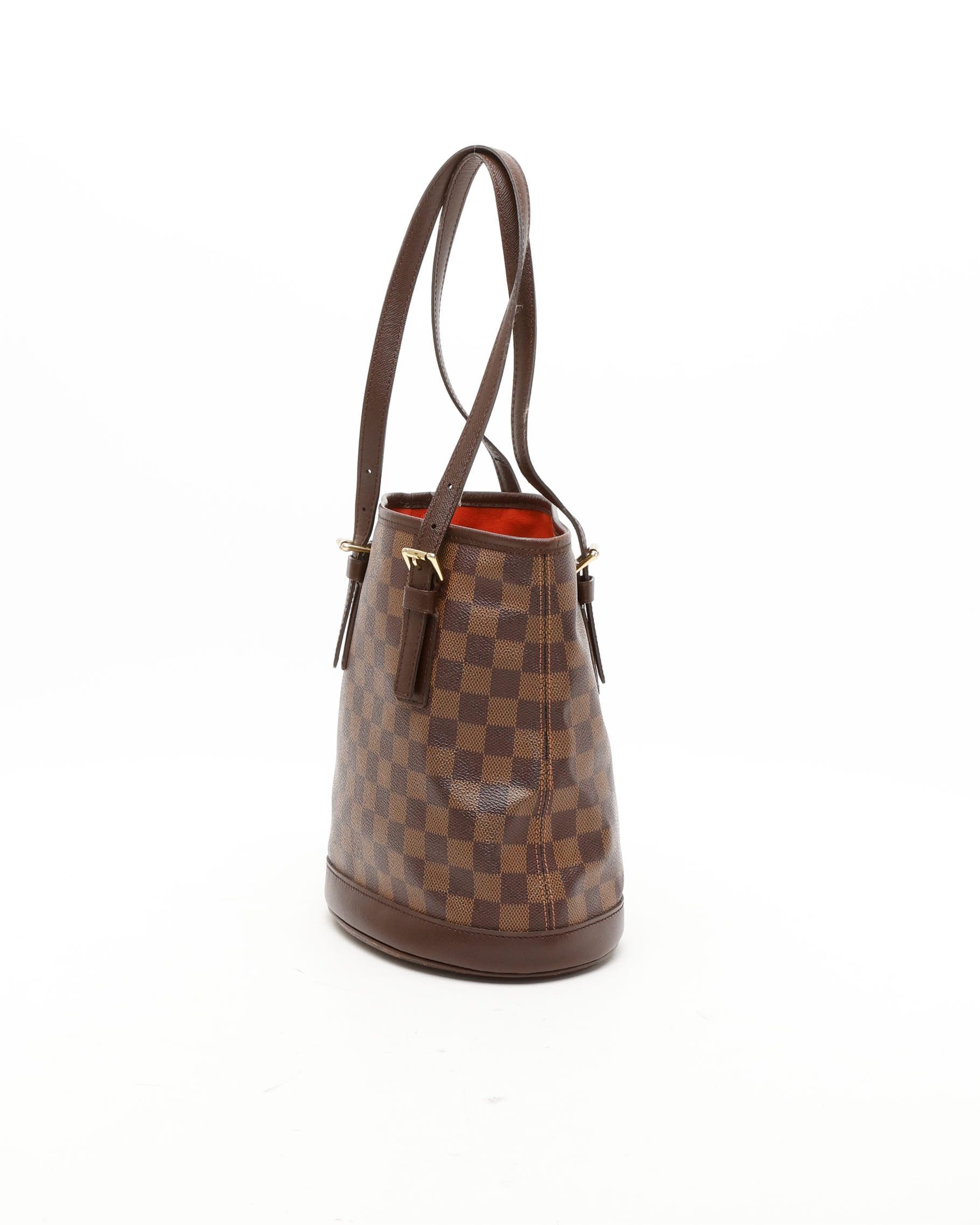 Pre-owned Louis Vuitton Damier Ebene Marais Bucket Bag