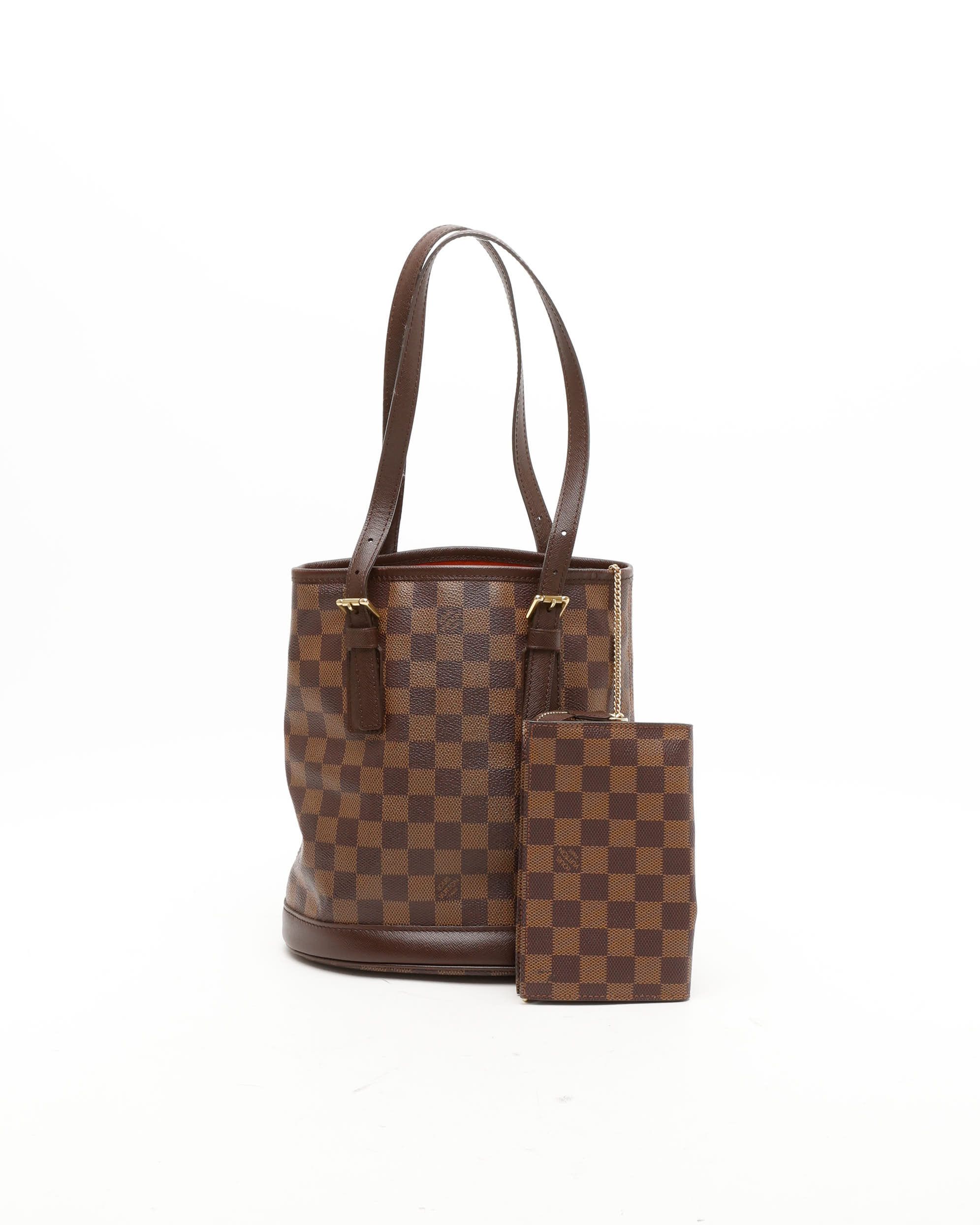 Pre-owned Louis Vuitton Damier Ebene Marais Bucket Bag