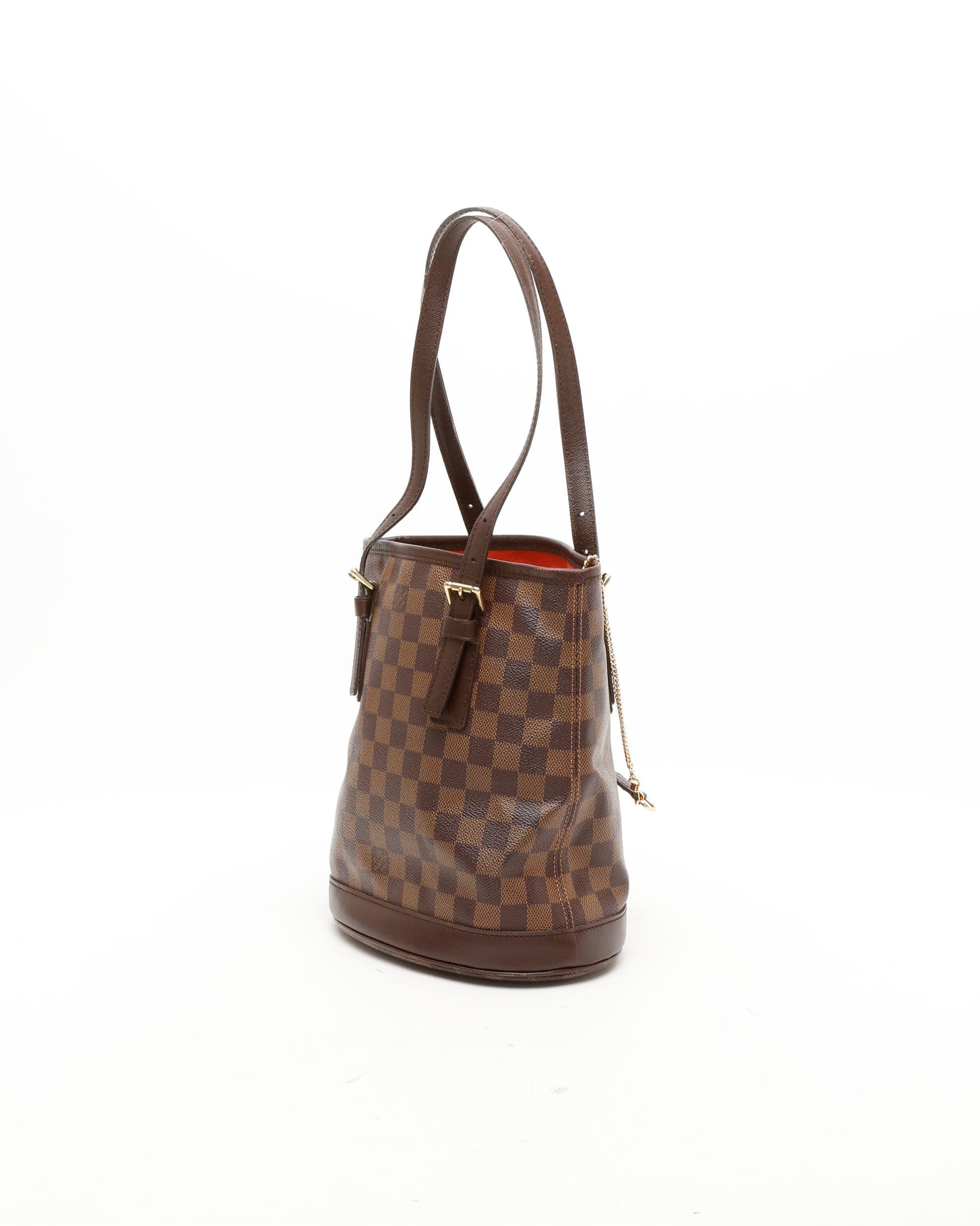 Pre-owned Louis Vuitton Damier Ebene Marais Bucket Bag